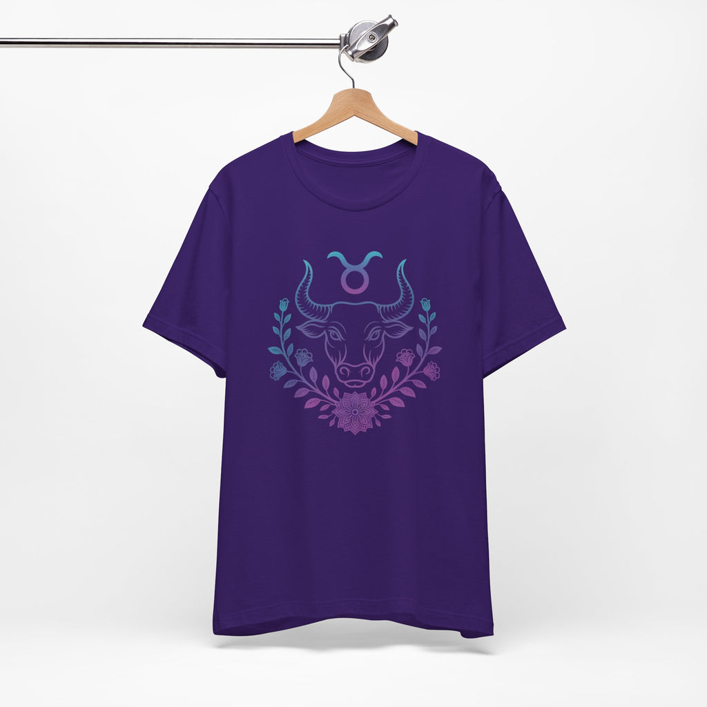 Astrology Zodiac Taurus Unisex Flower Mandala T-Shirt