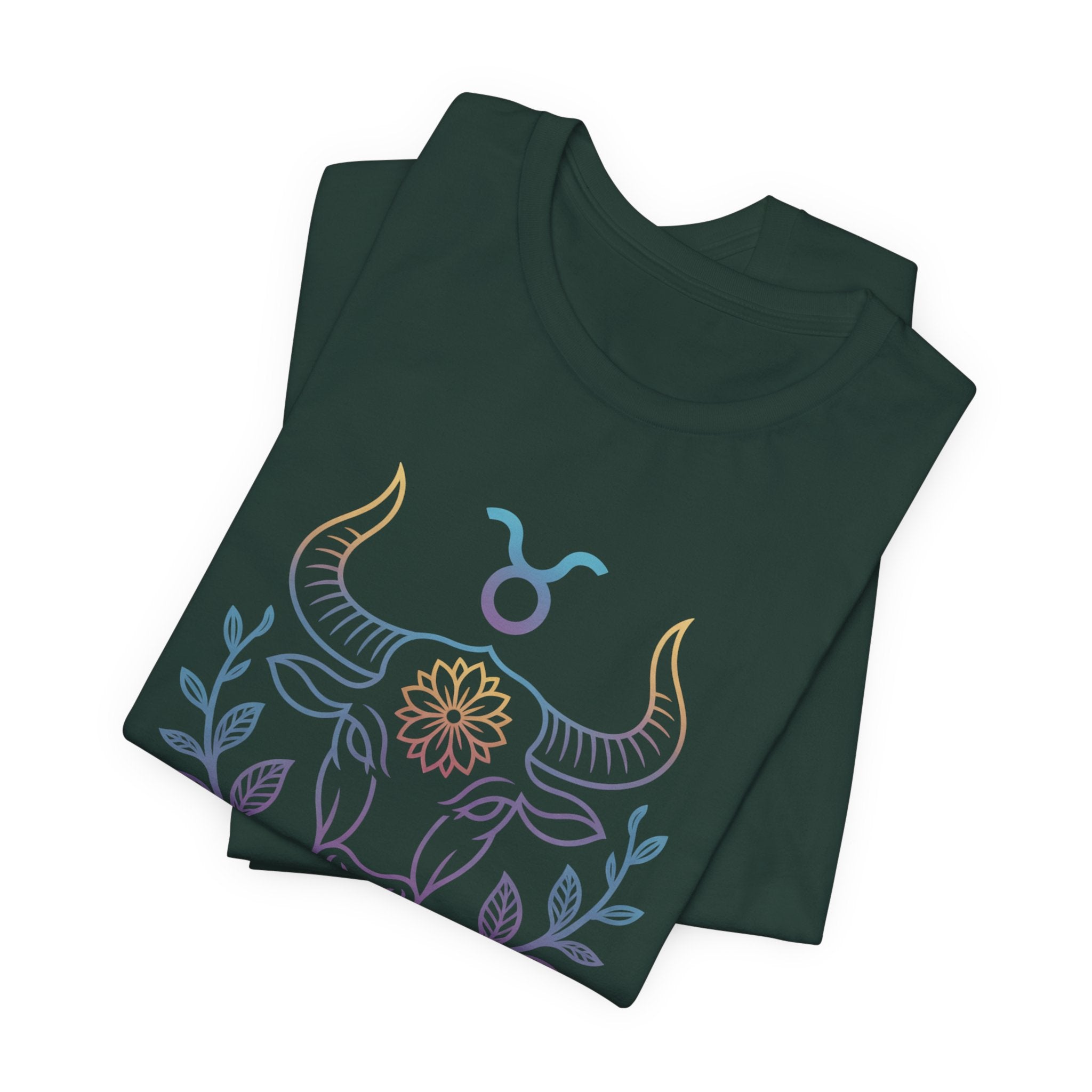 Astrology Zodiac Taurus Unisex Flower Mandala T-Shirt