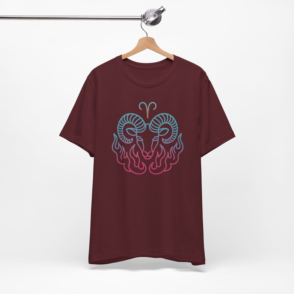 Astrology Zodiac Aries Neon Unisex T-Shirt