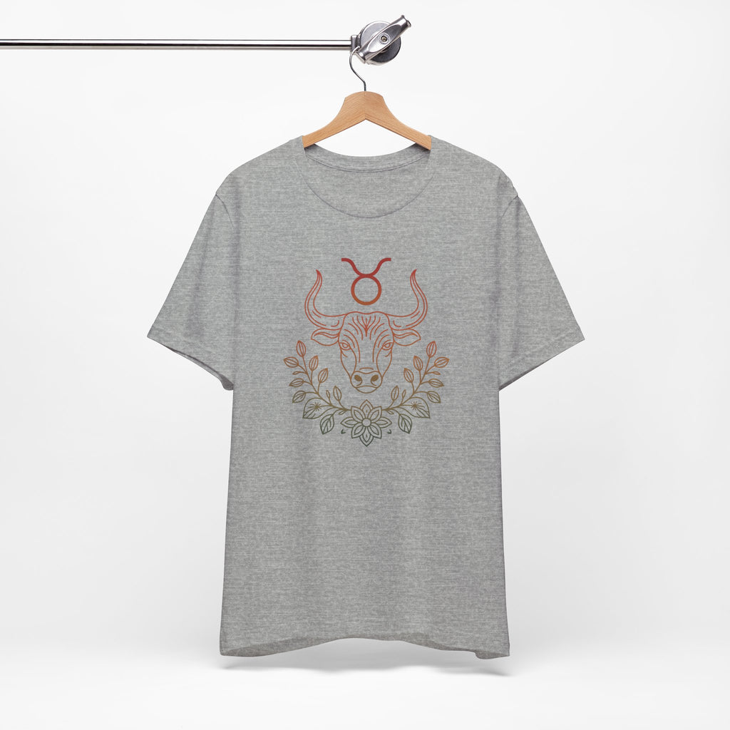 Astrology Zodiac Taurus Unisex Flower T-Shirt