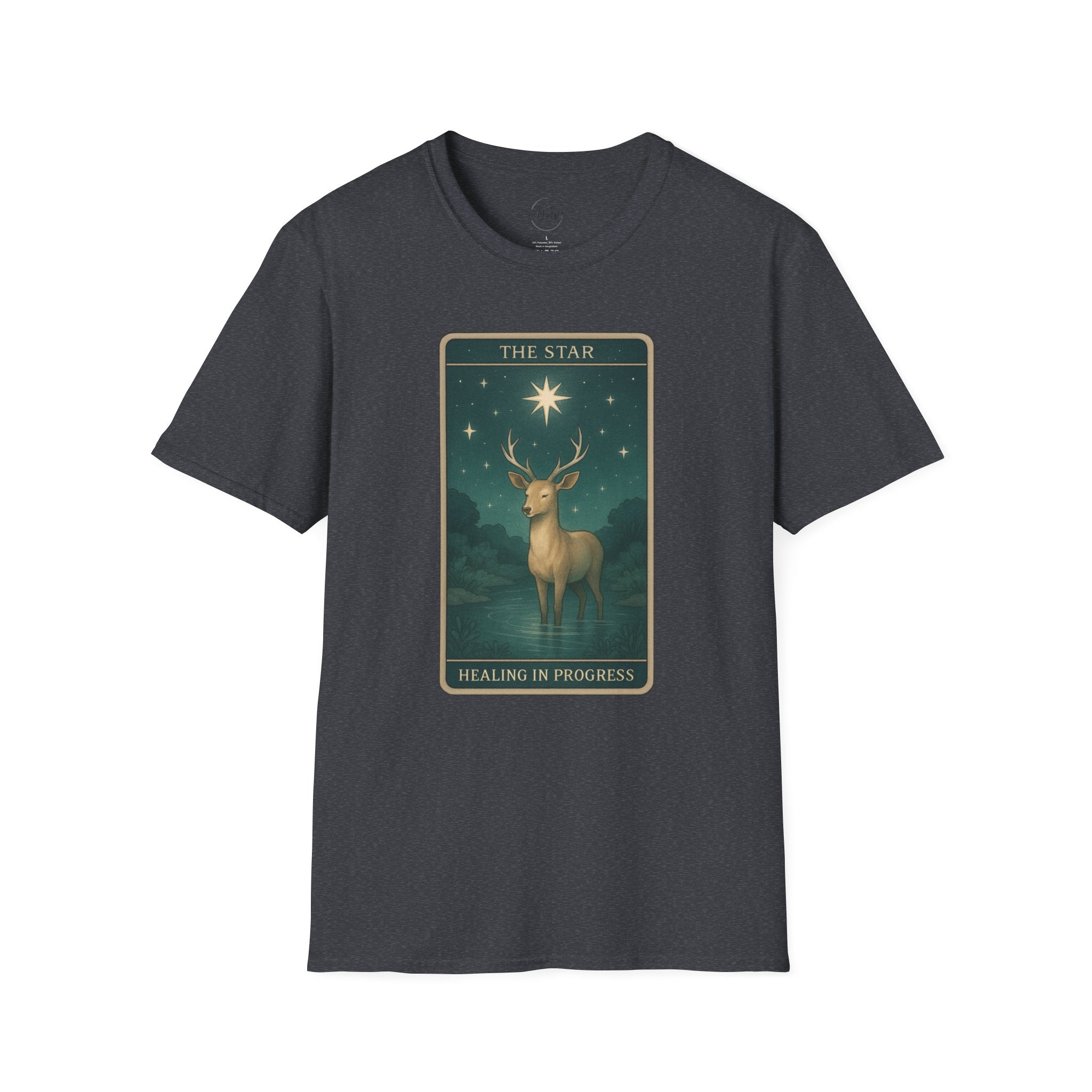 Tarot 'The Star' Deer Unisex T-Shirt — Mystic Celestial Card Graphic Tee