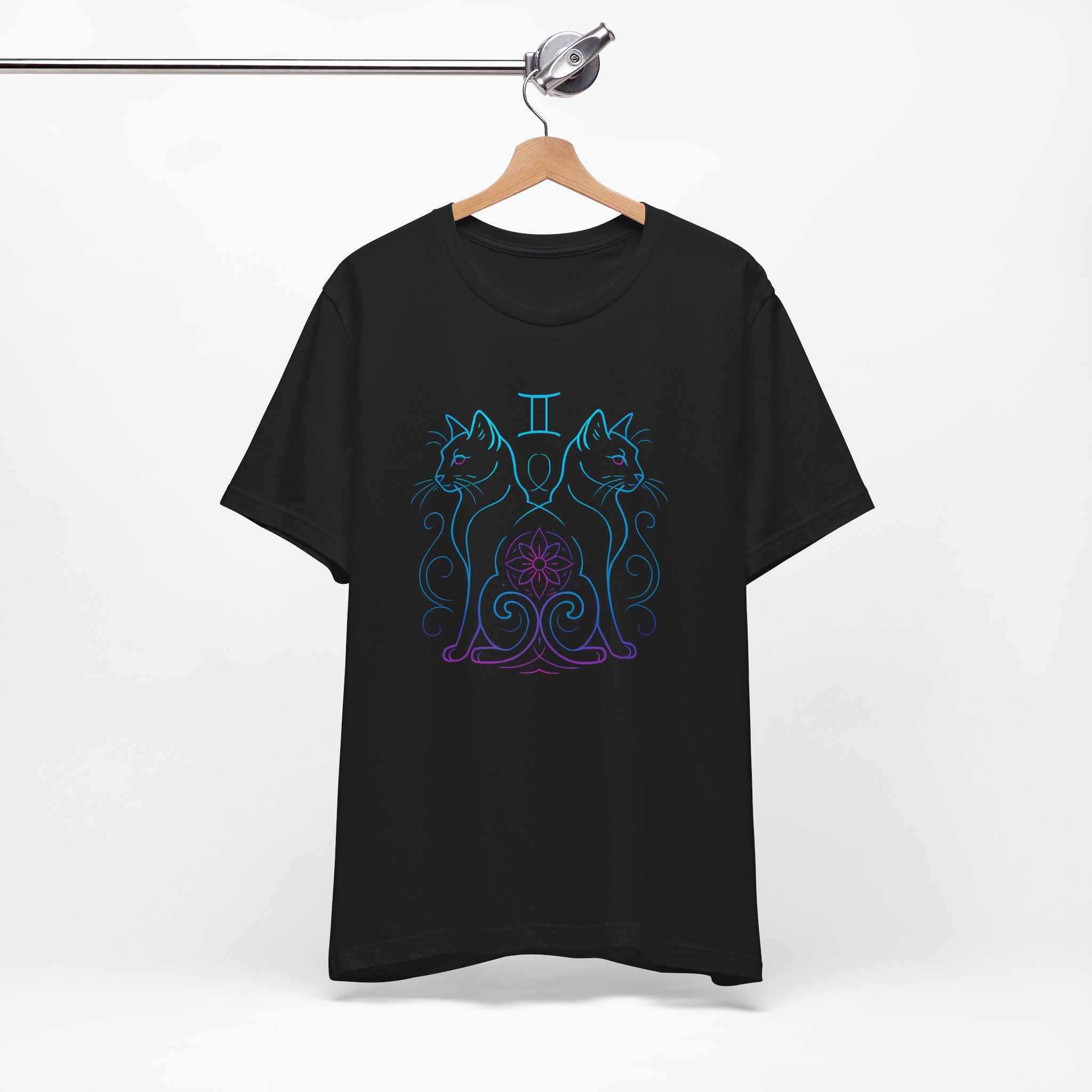 Astrology Zodiac Gemini Twin Cats Unisex Mandala T-Shirt
