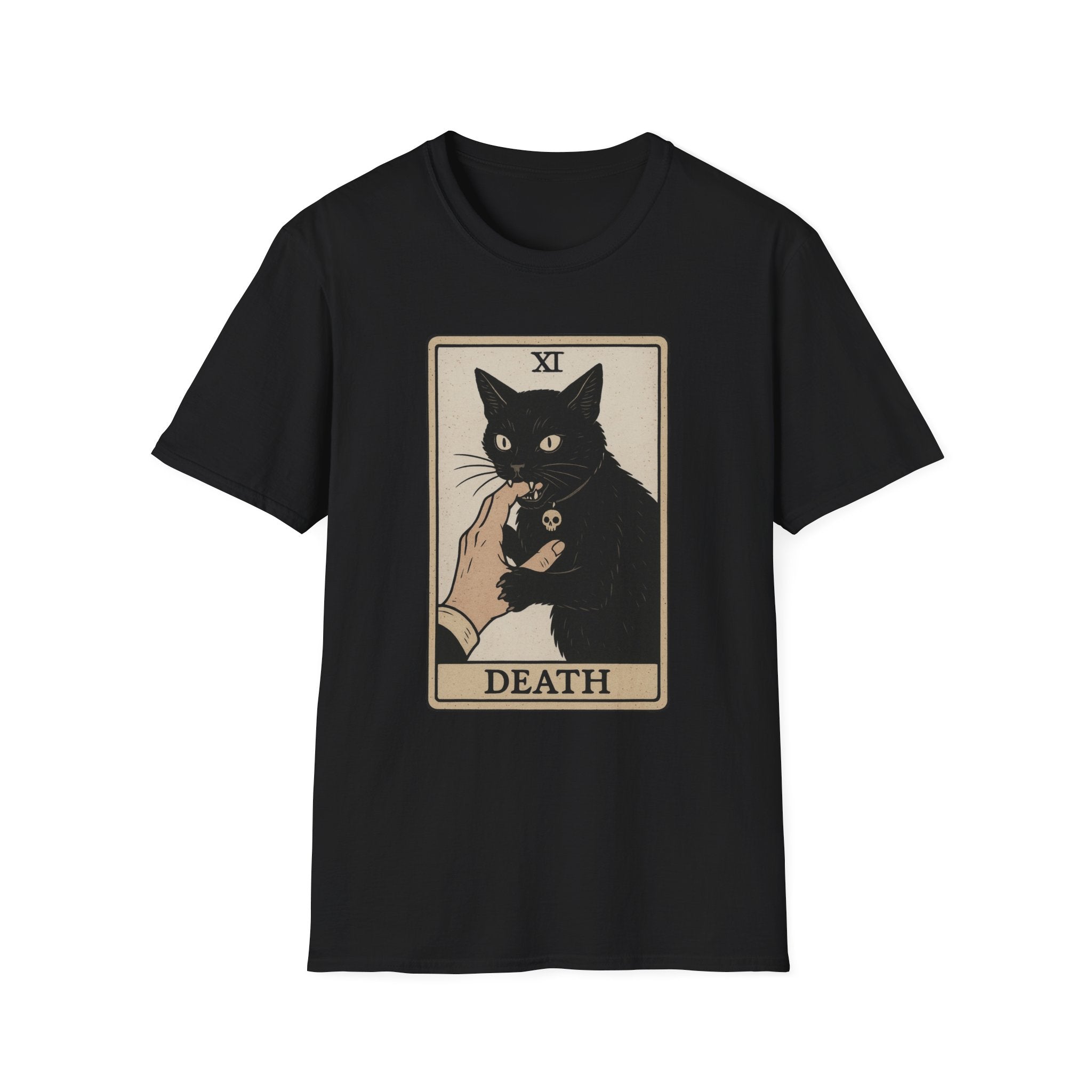 Death Tarot Card Black Cat Unisex T-Shirt