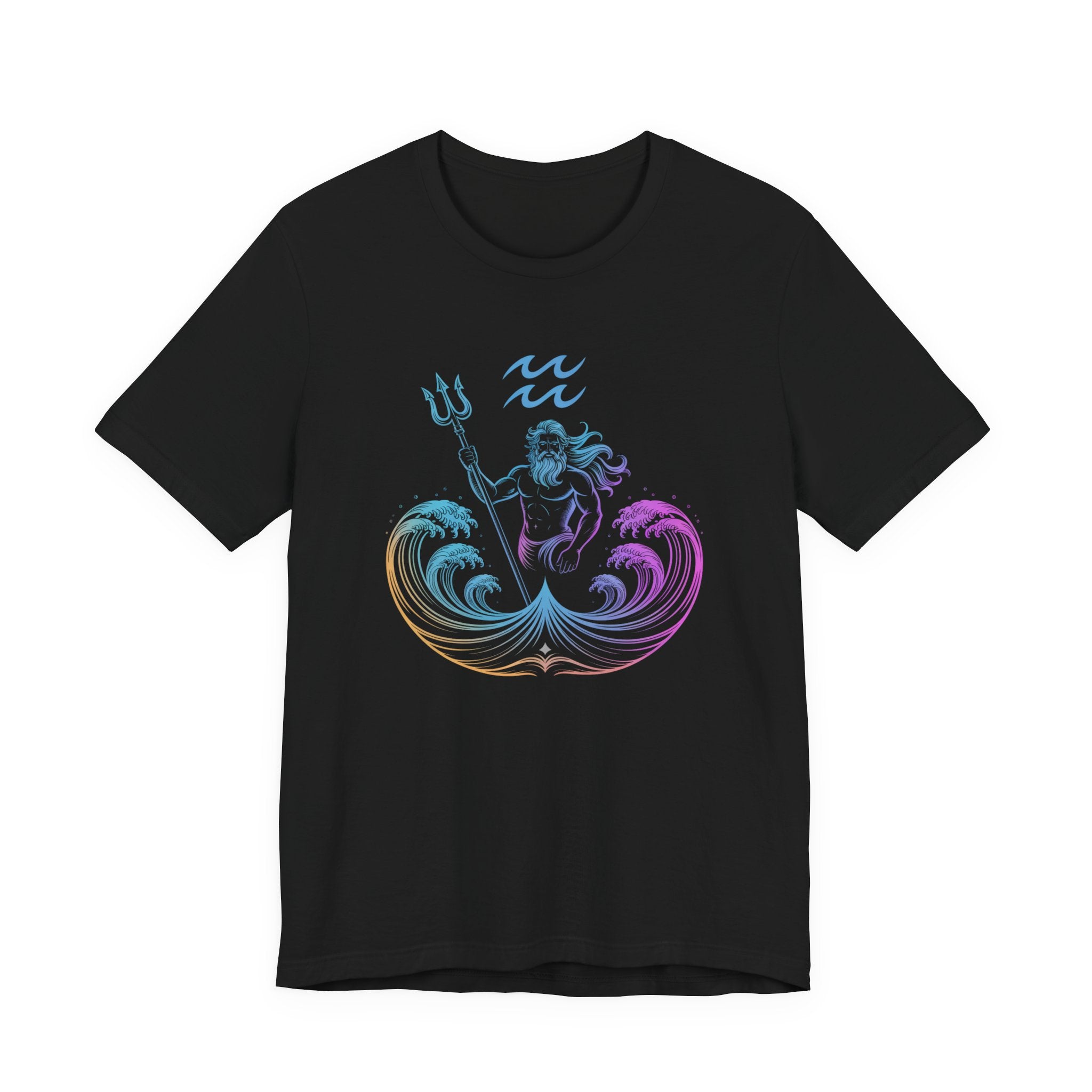 Astrology Zodiac Aquarius Poseidon Neon Unisex T-Shirt