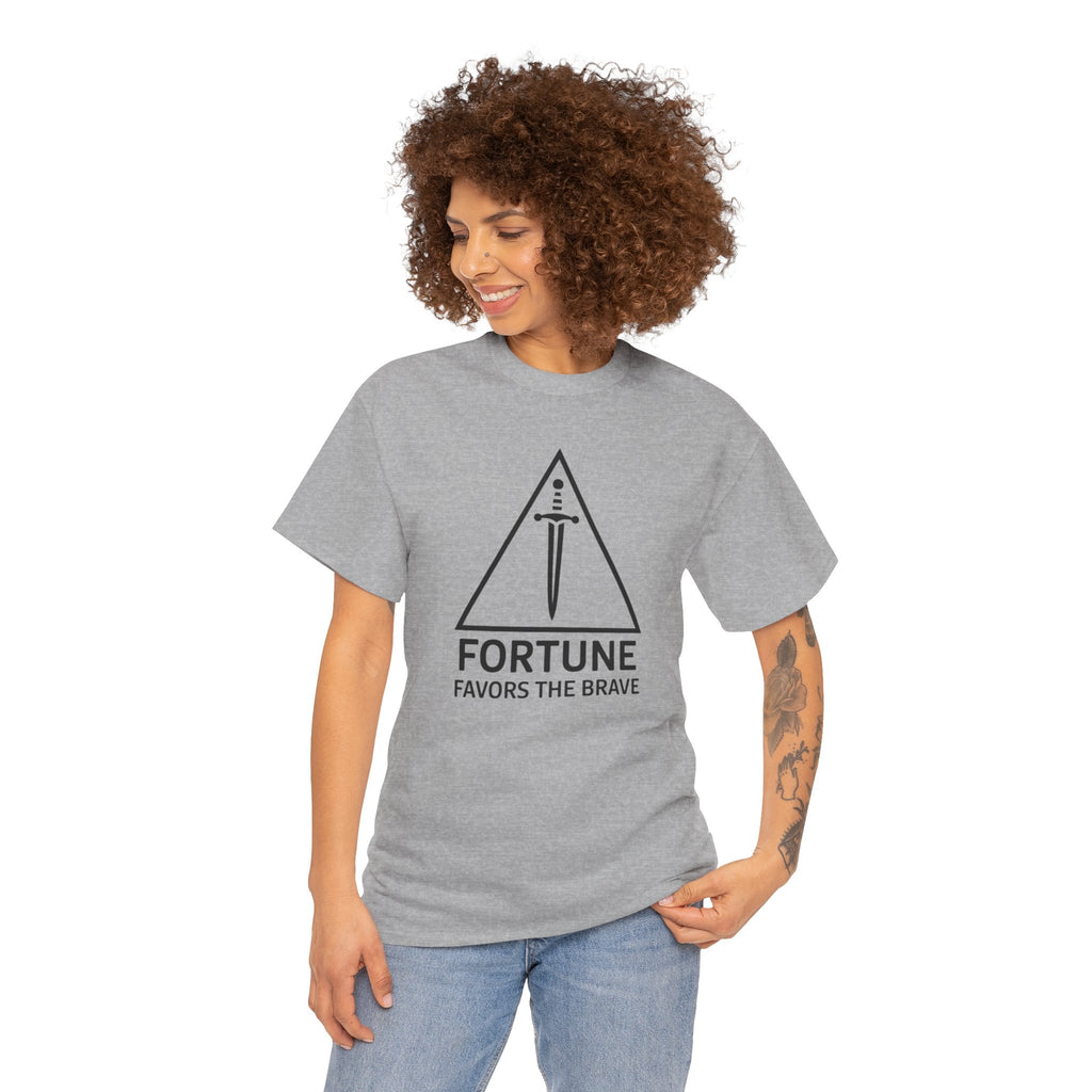 Fortune Favors The Brave Unisex Cotton T-Shirt