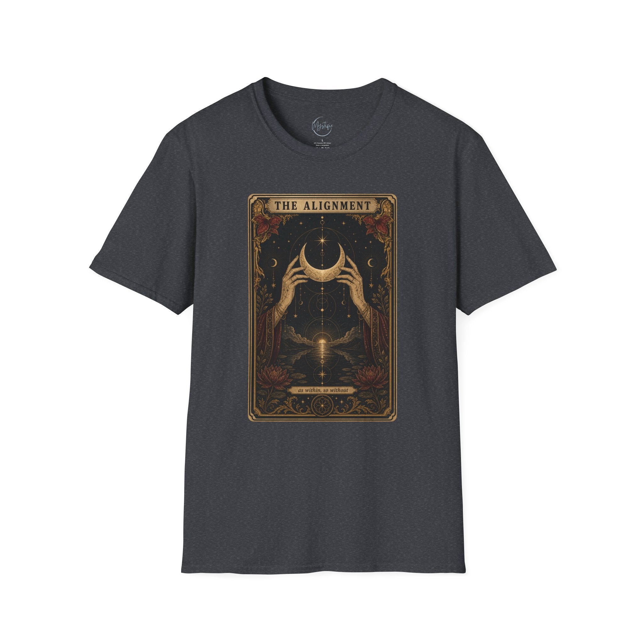 Tarot Moon Graphic Unisex T‑Shirt — "The Alignment" Mystical Crescent Design
