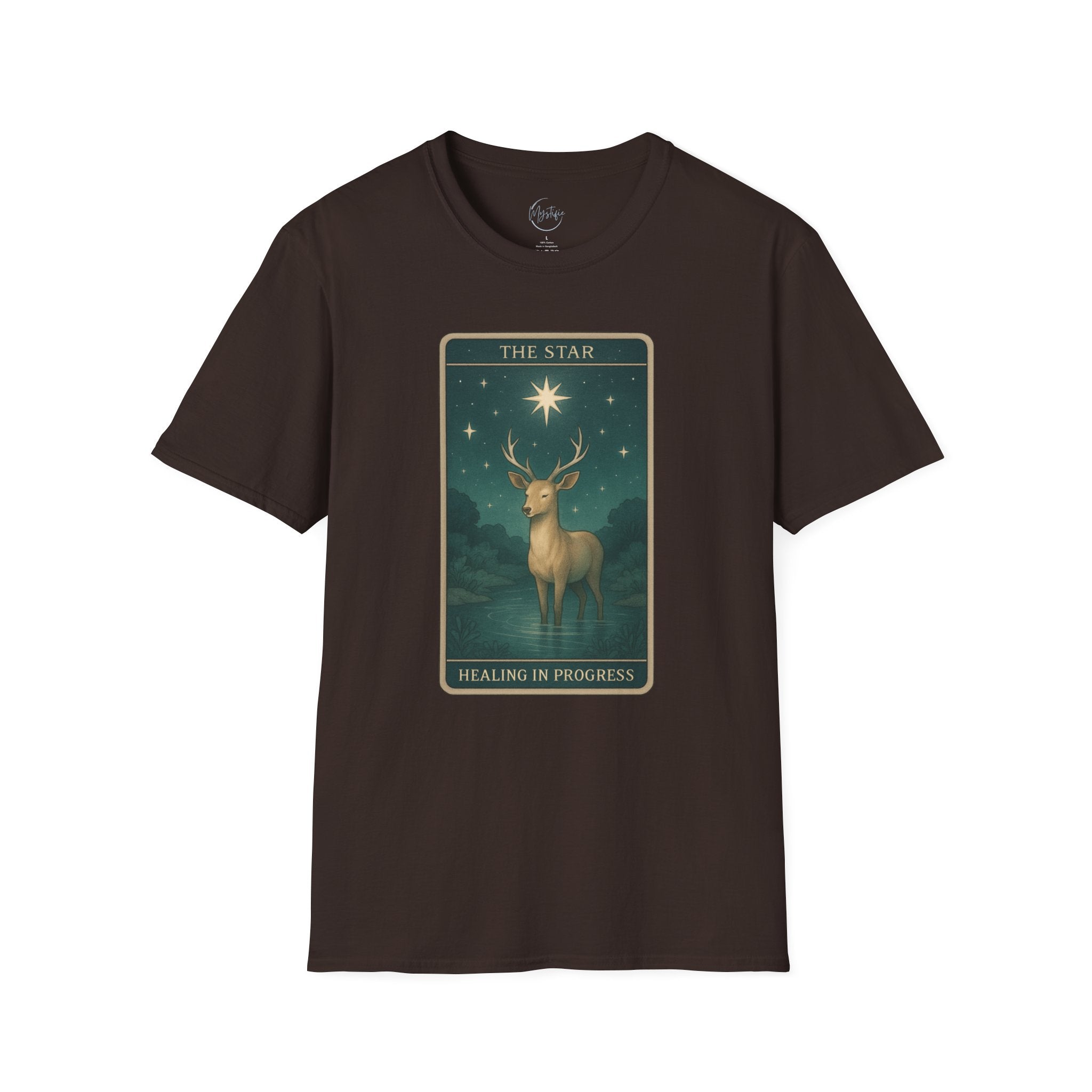 Tarot 'The Star' Deer Unisex T-Shirt — Mystic Celestial Card Graphic Tee