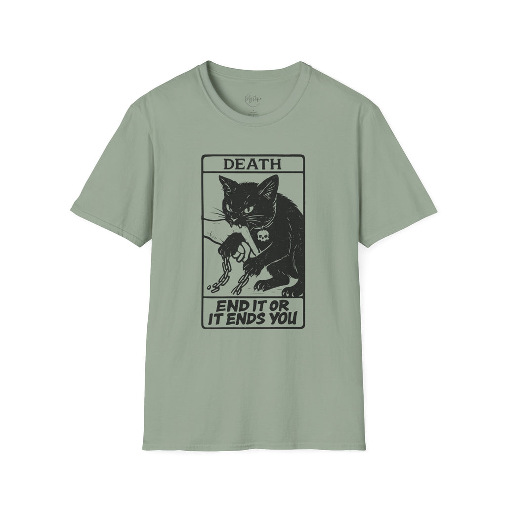 Tarot Card Death Black Cat Unisex T-Shirt