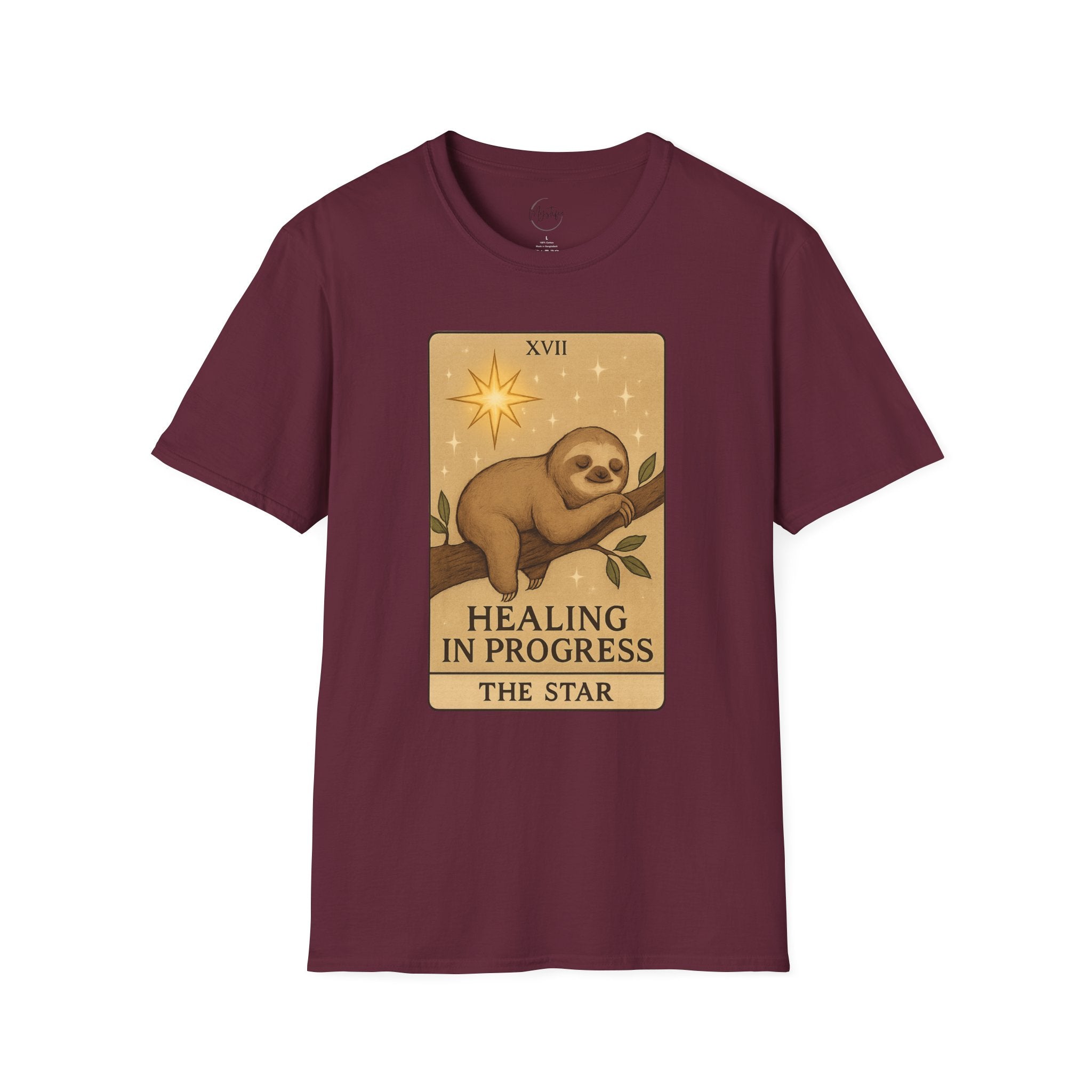 Sloth Tarot 'Healing in Progress' Unisex T-Shirt - The Star Tarot Card