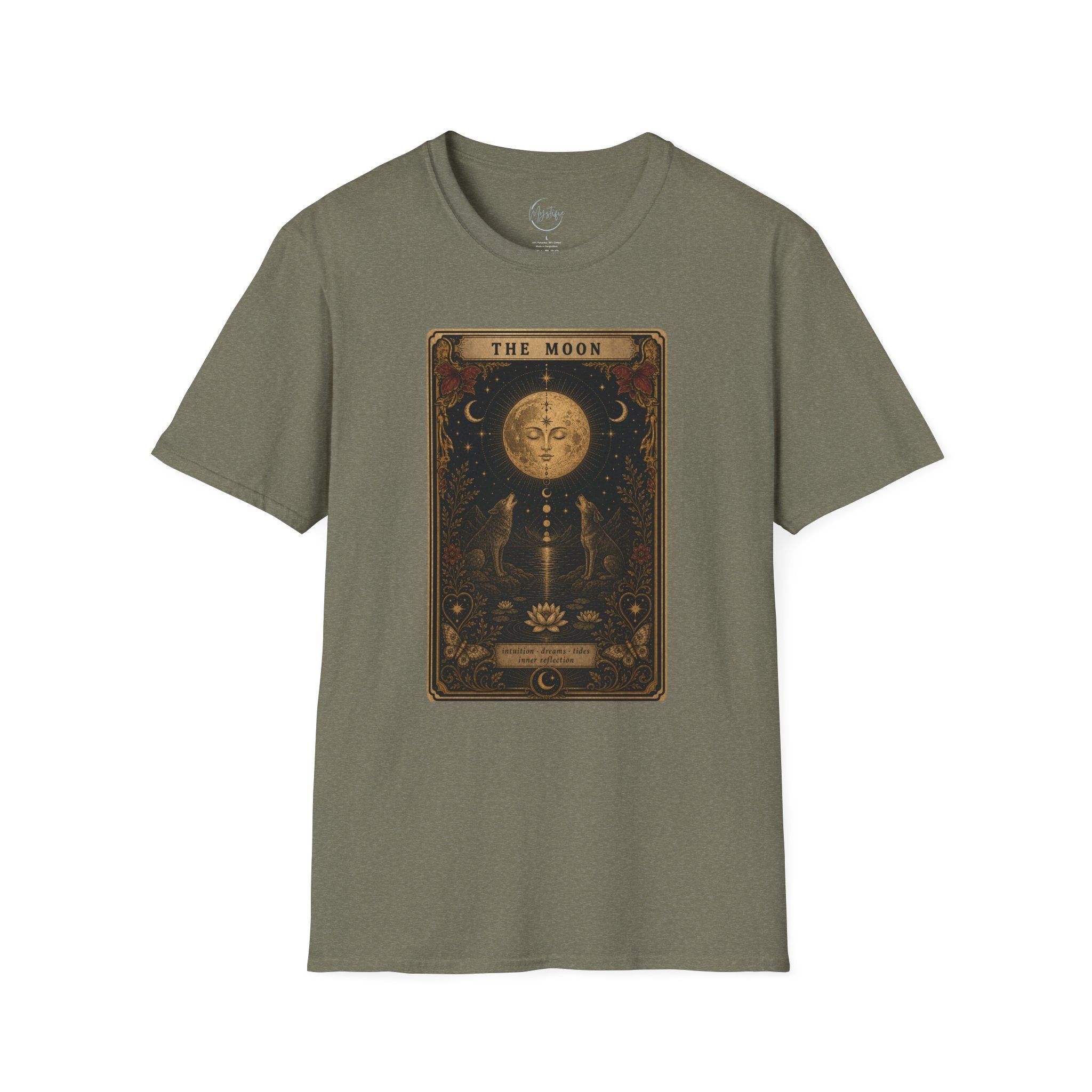 Moon Tarot Unisex T-Shirt — Vintage The Moon Card Graphic Tee