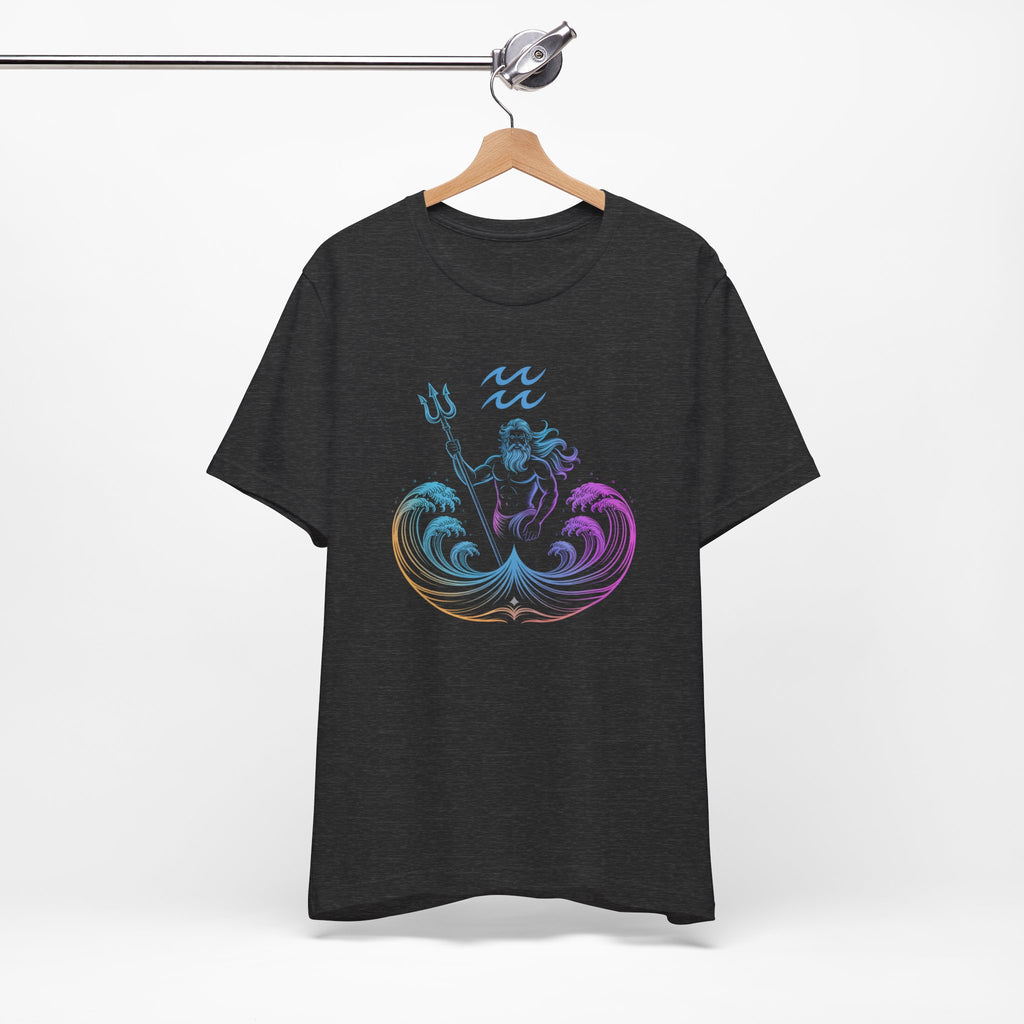 Astrology Zodiac Aquarius Poseidon Neon Unisex T-Shirt