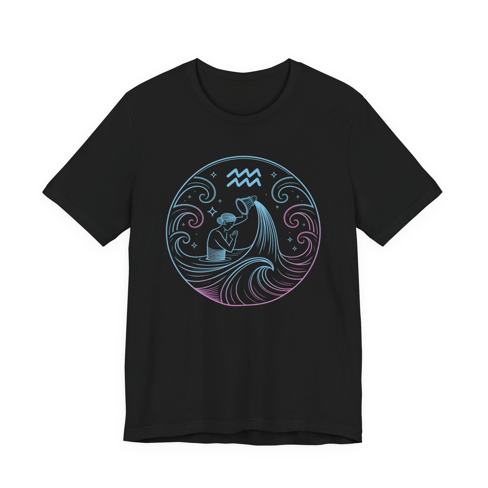 Astrology Zodiac Aquarius Spiritual Neon Unisex T-Shirt