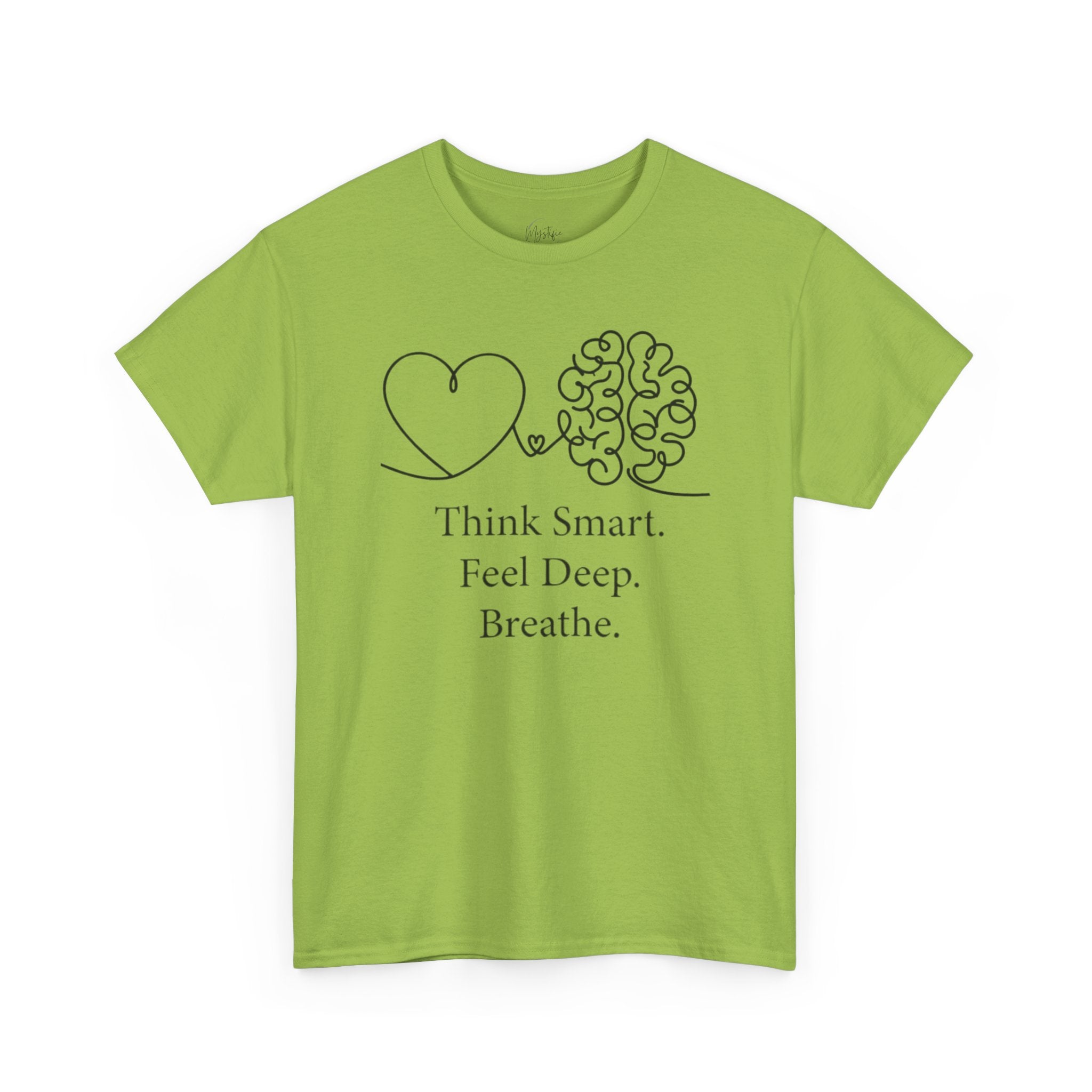 Think Smart Feel Deep Breathe Unisex Cotton T-Shirt