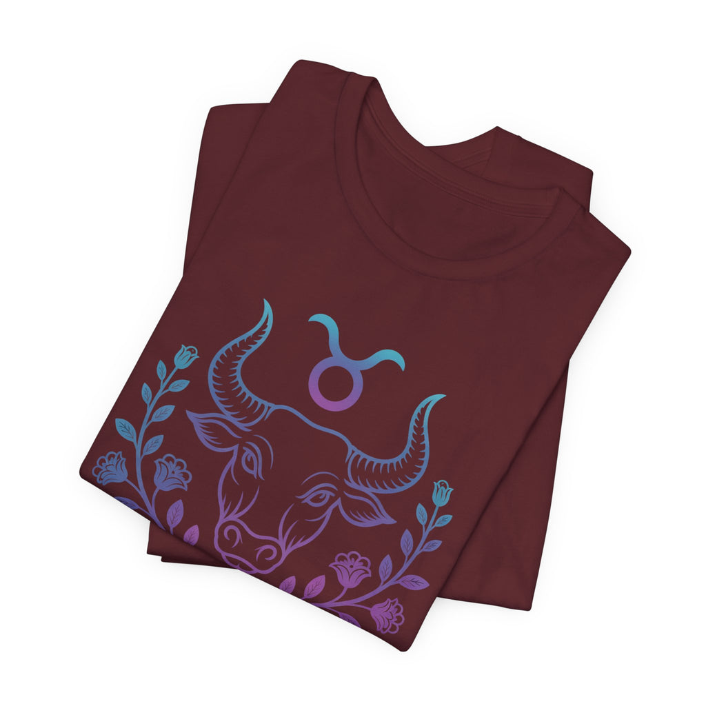 Astrology Zodiac Taurus Unisex Flower Mandala T-Shirt