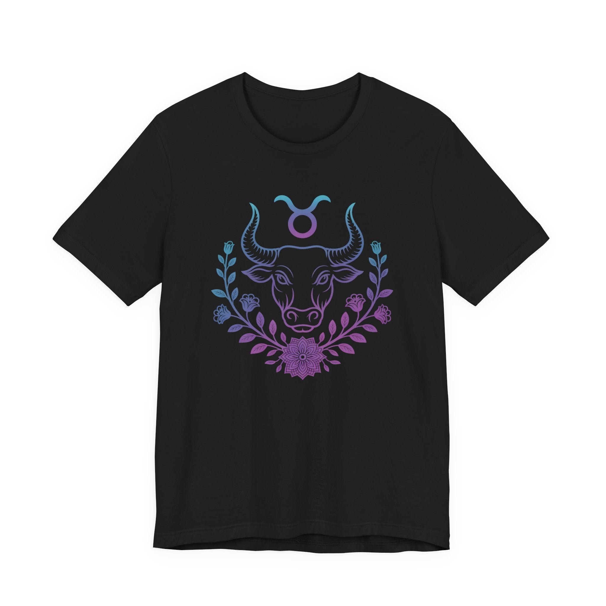 Astrology Zodiac Taurus Unisex Flower Mandala T-Shirt