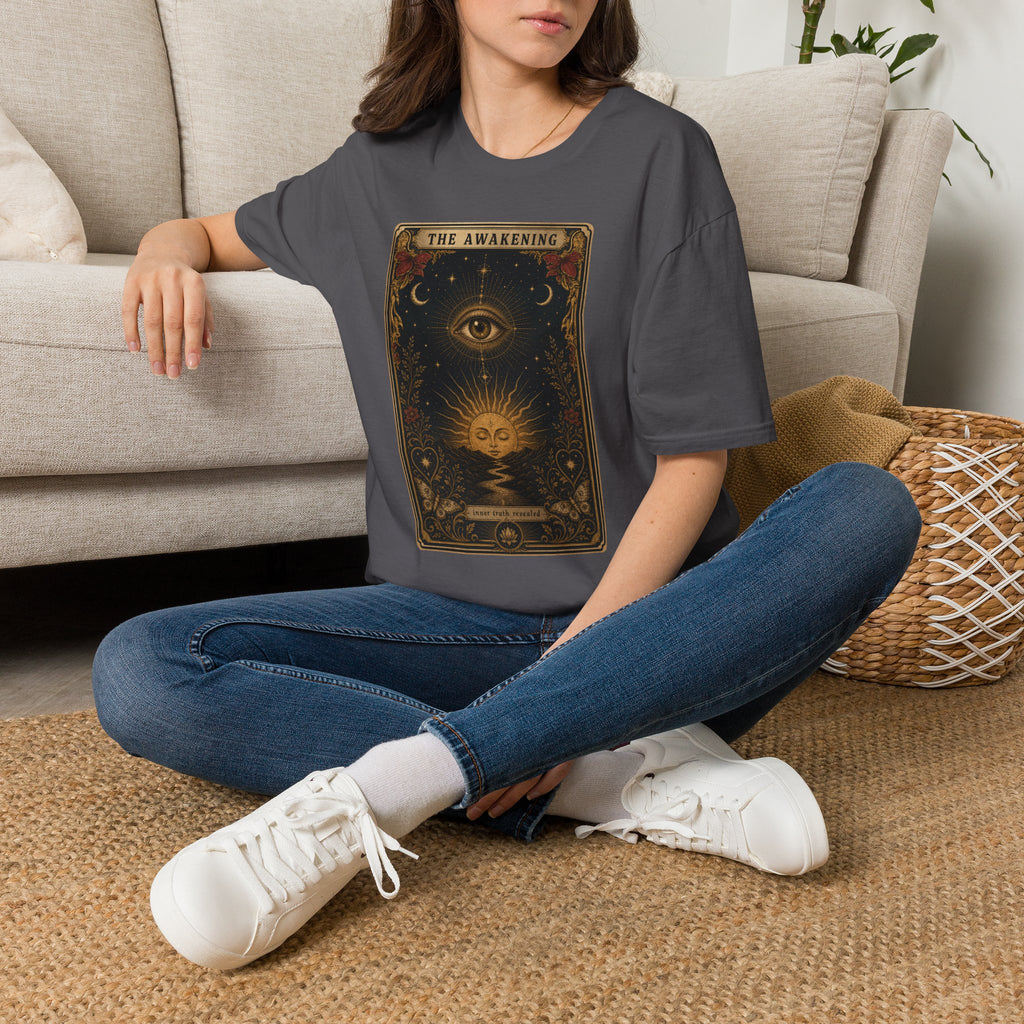 The Awakening Graphic Unisex T-Shirt — Mystic Eye Tarot Vintage Style