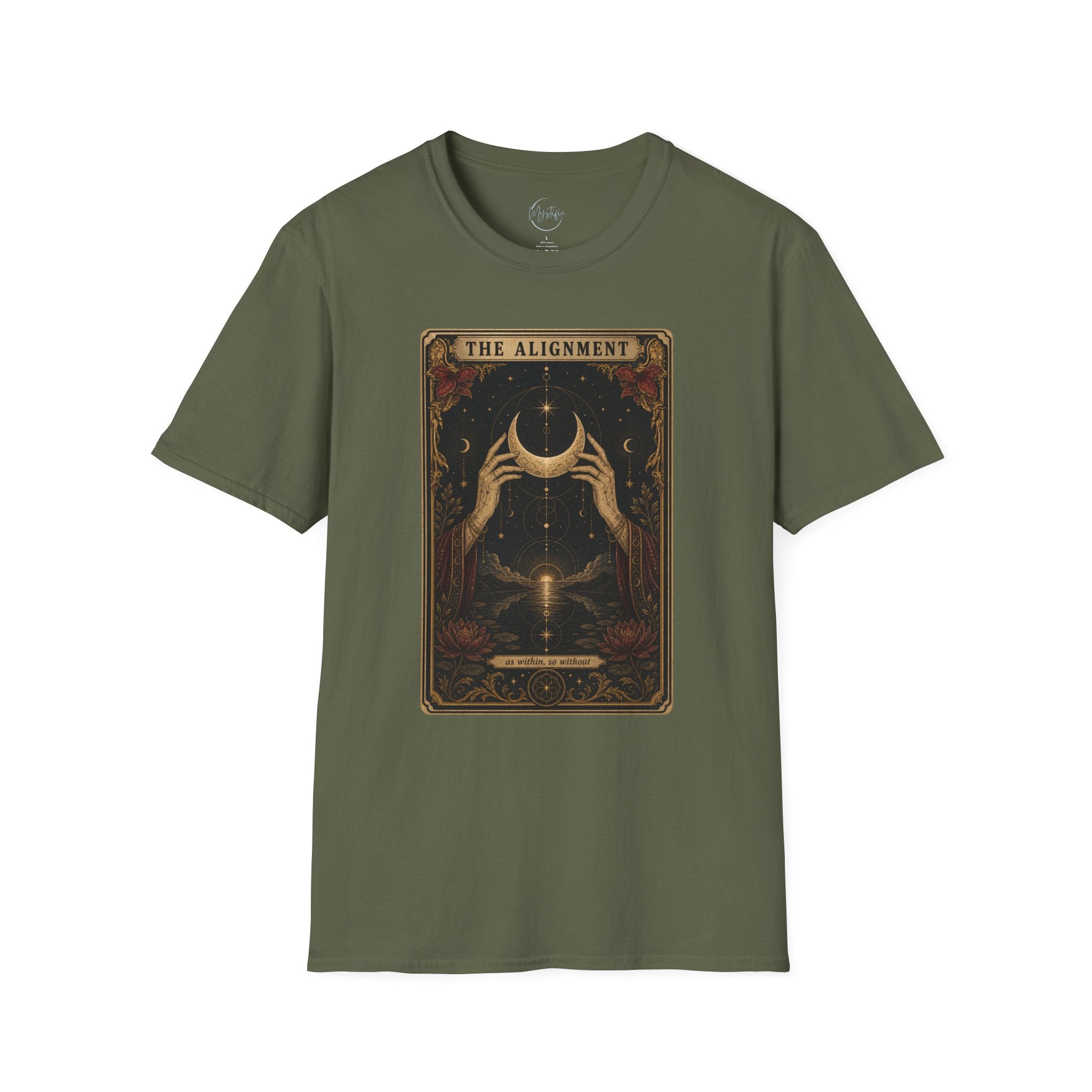 Tarot Moon Graphic Unisex T‑Shirt — "The Alignment" Mystical Crescent Design
