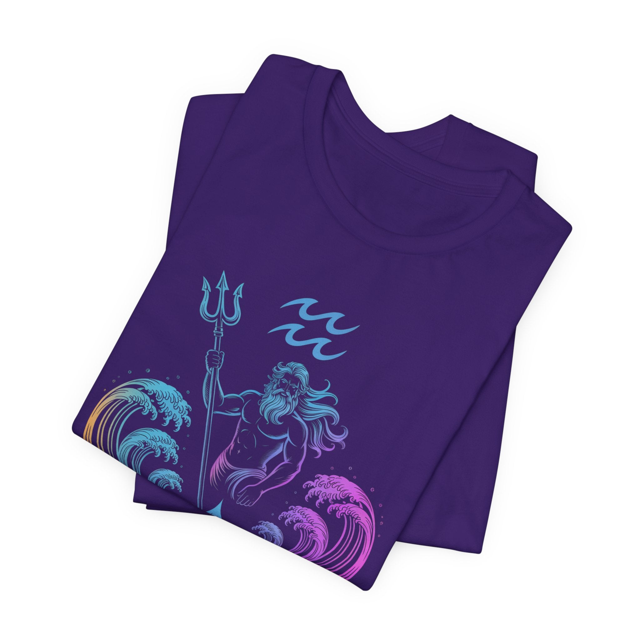 Astrology Zodiac Aquarius Poseidon Neon Unisex T-Shirt