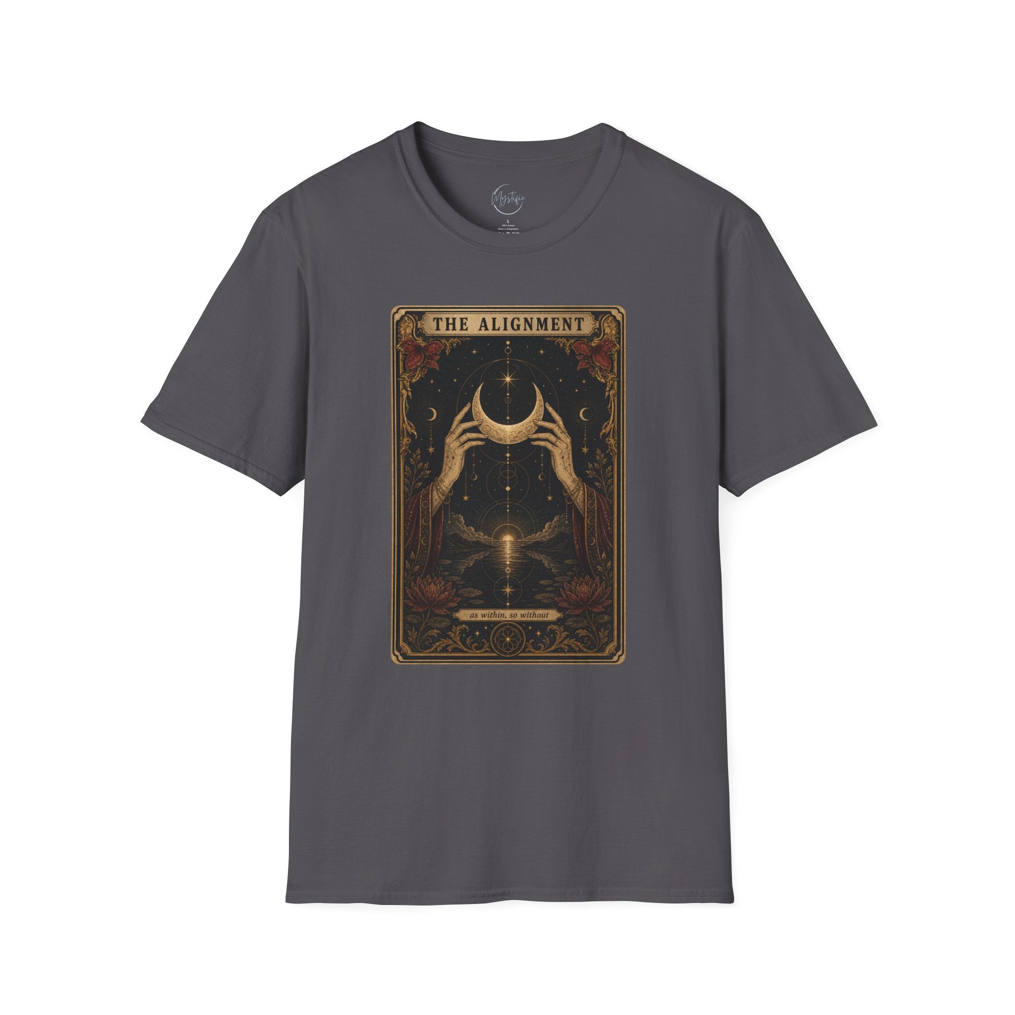Tarot Moon Graphic Unisex T‑Shirt — "The Alignment" Mystical Crescent Design