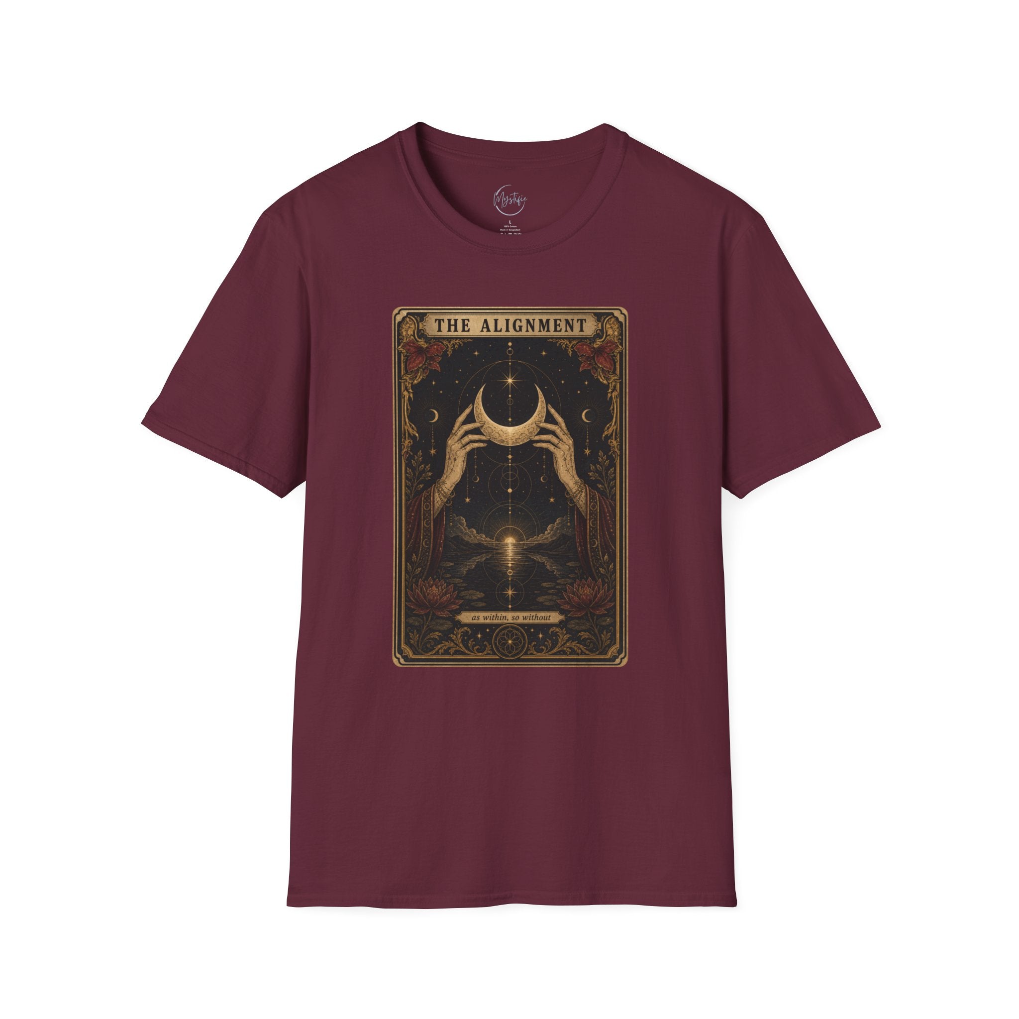 Tarot Moon Graphic Unisex T‑Shirt — "The Alignment" Mystical Crescent Design