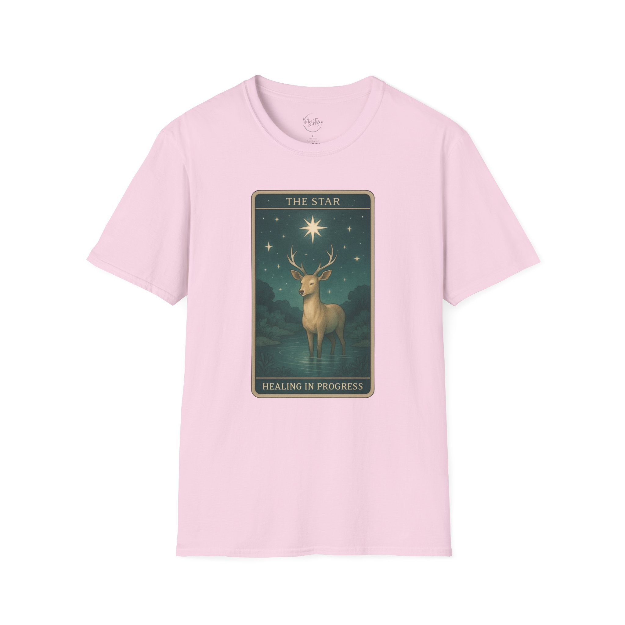 Tarot 'The Star' Deer Unisex T-Shirt — Mystic Celestial Card Graphic Tee