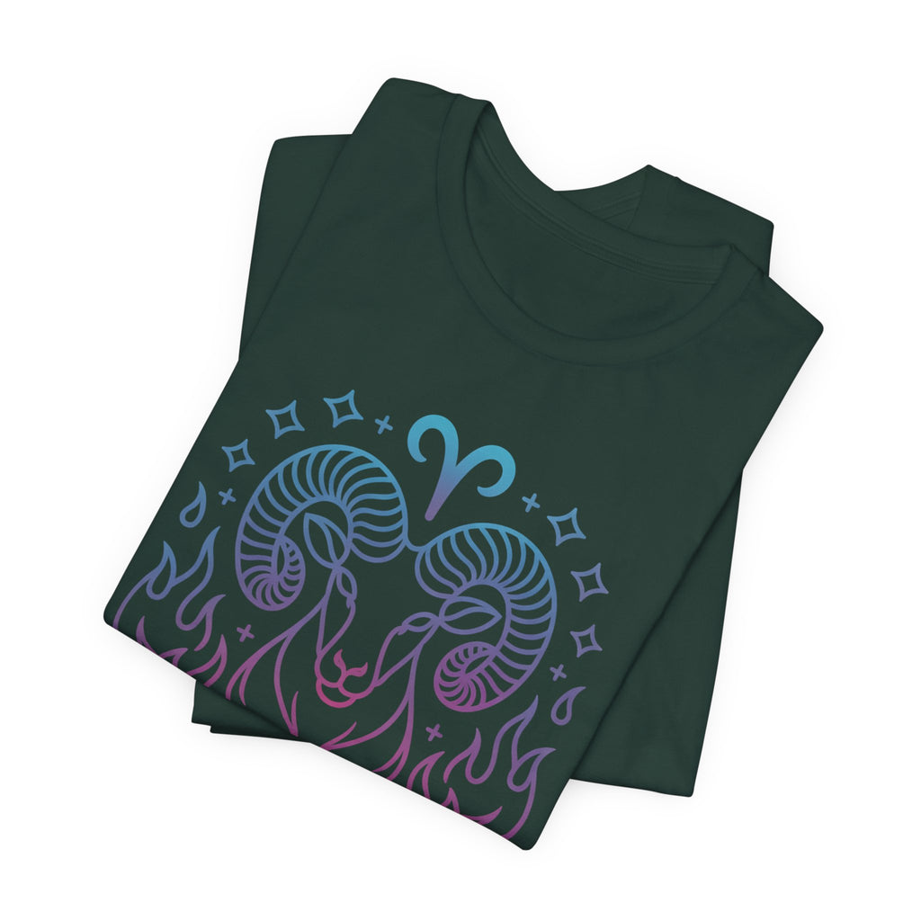 Astrology Zodiac Aries Neon Unisex T-Shirt