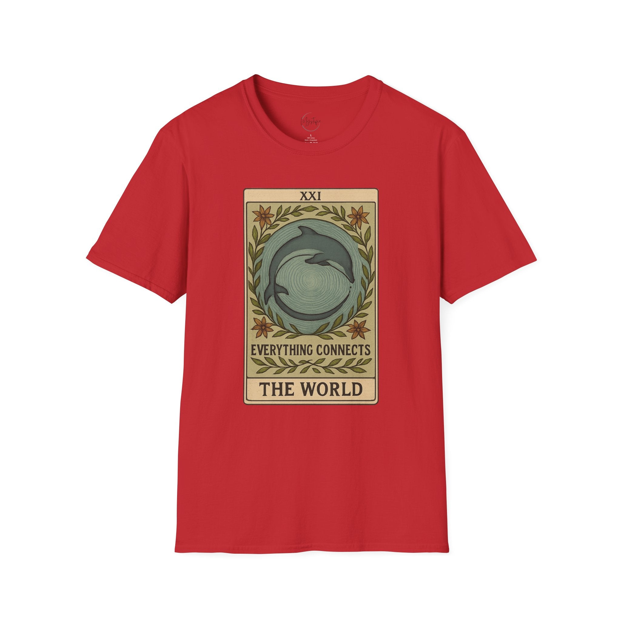 Tarot 'The World' Dolphin Unisex T-Shirt — Everything Connects Graphic Tee