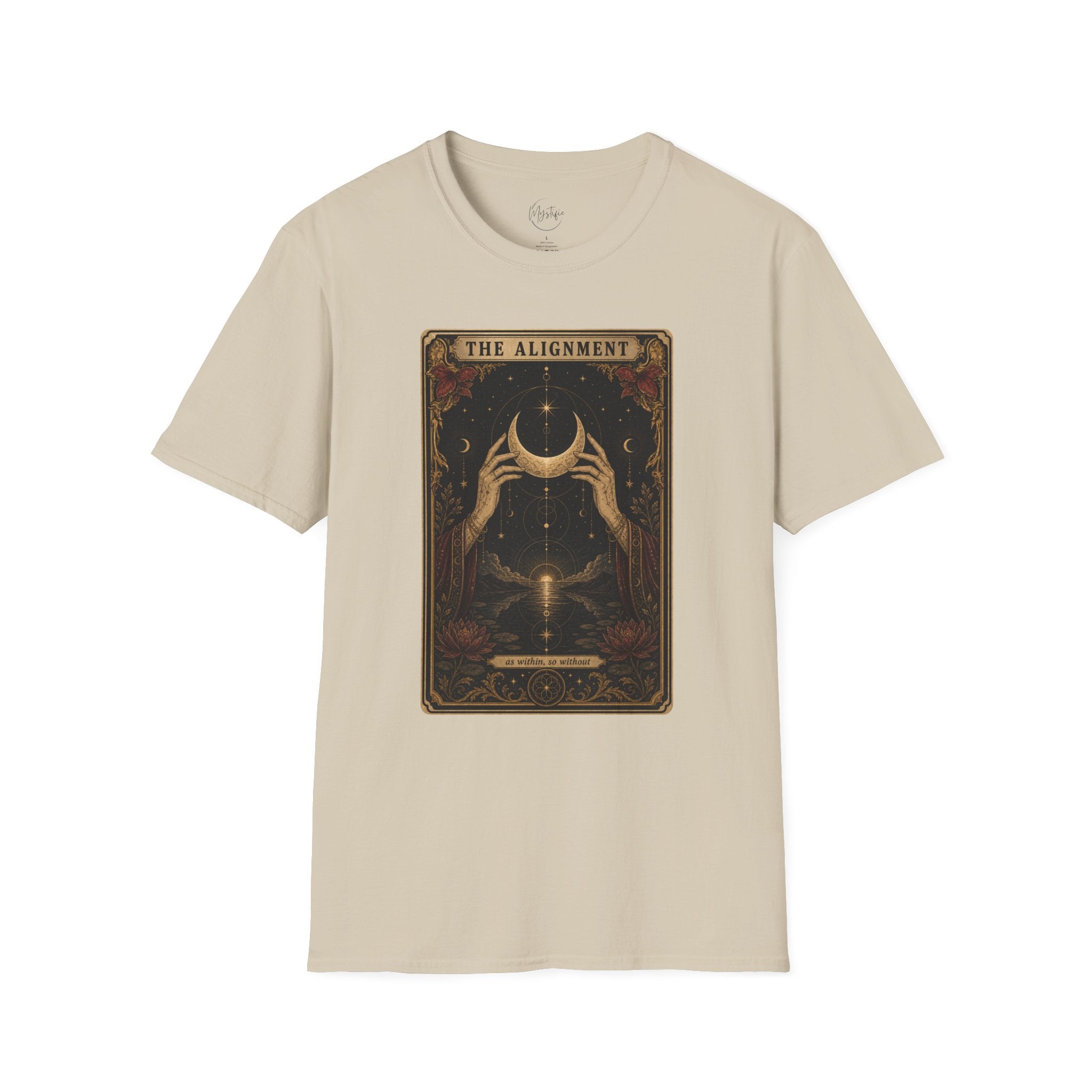 Tarot Moon Graphic Unisex T‑Shirt — "The Alignment" Mystical Crescent Design