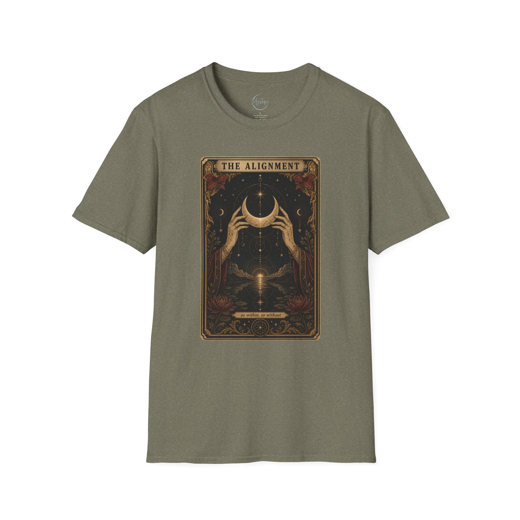 Tarot Moon Graphic Unisex T‑Shirt — "The Alignment" Mystical Crescent Design
