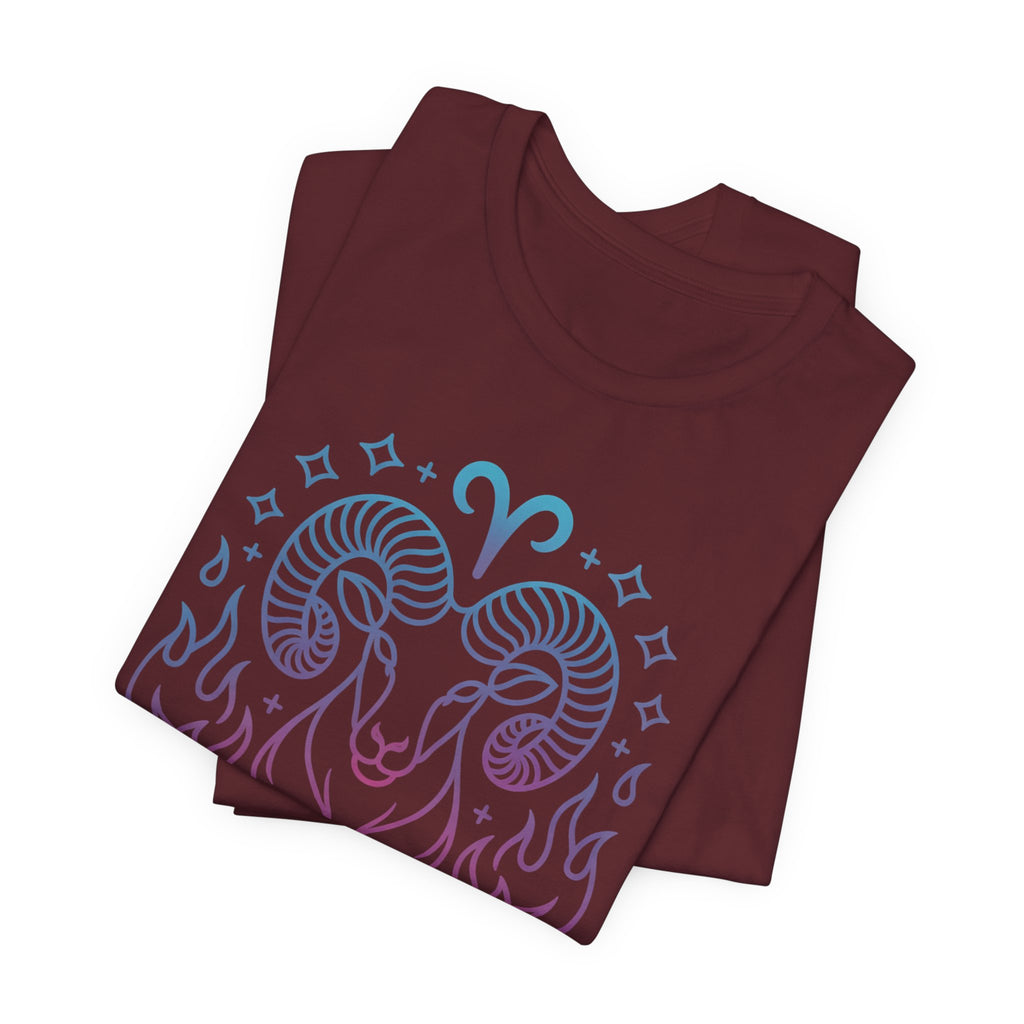 Astrology Zodiac Aries Neon Unisex T-Shirt