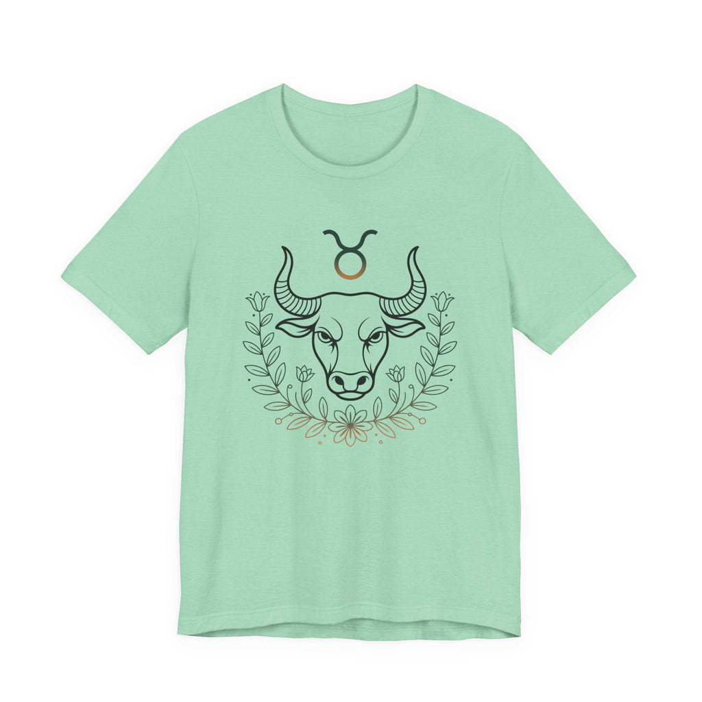Astrology Zodiac Taurus Unisex Flower T-Shirt