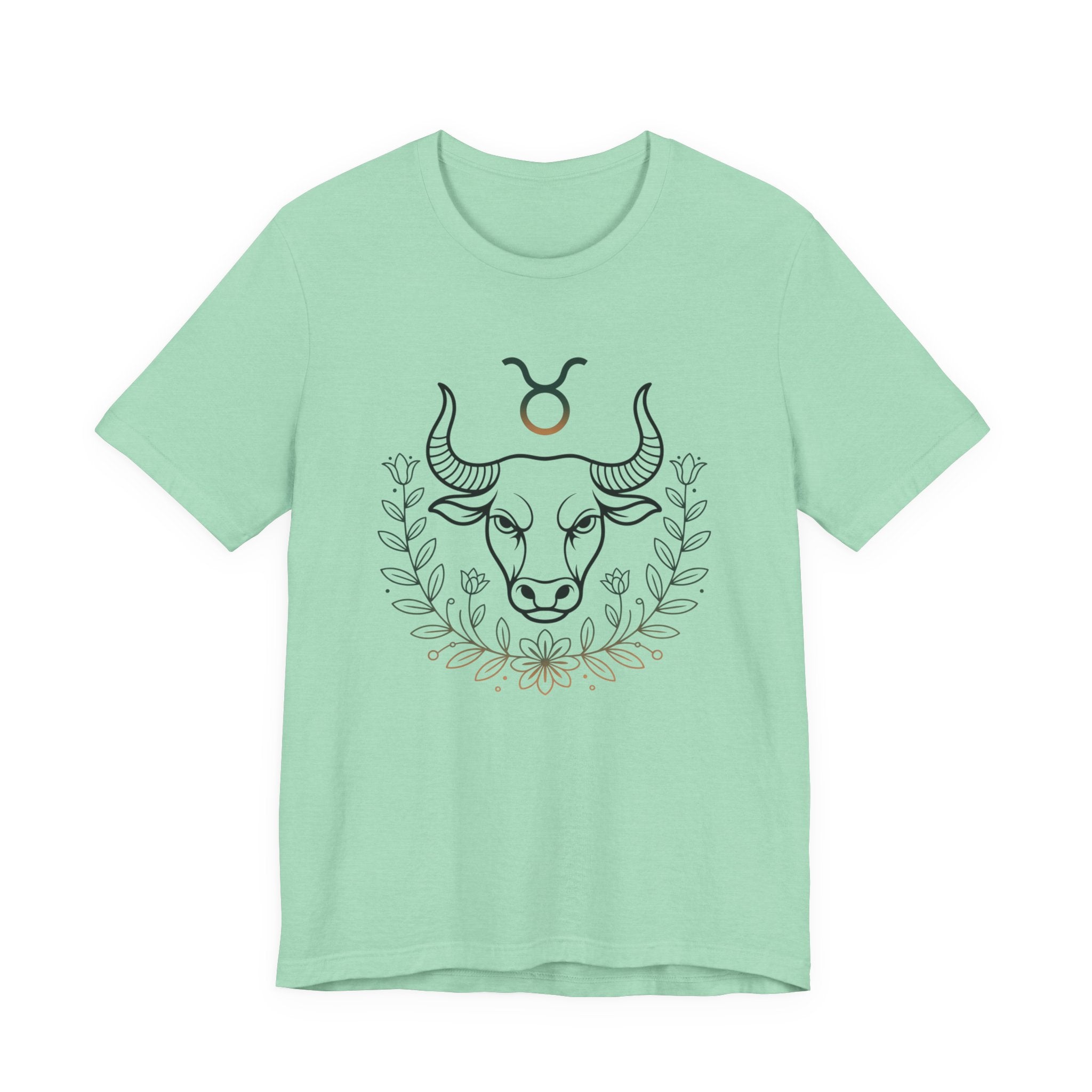 Astrology Zodiac Taurus Unisex Flower T-Shirt
