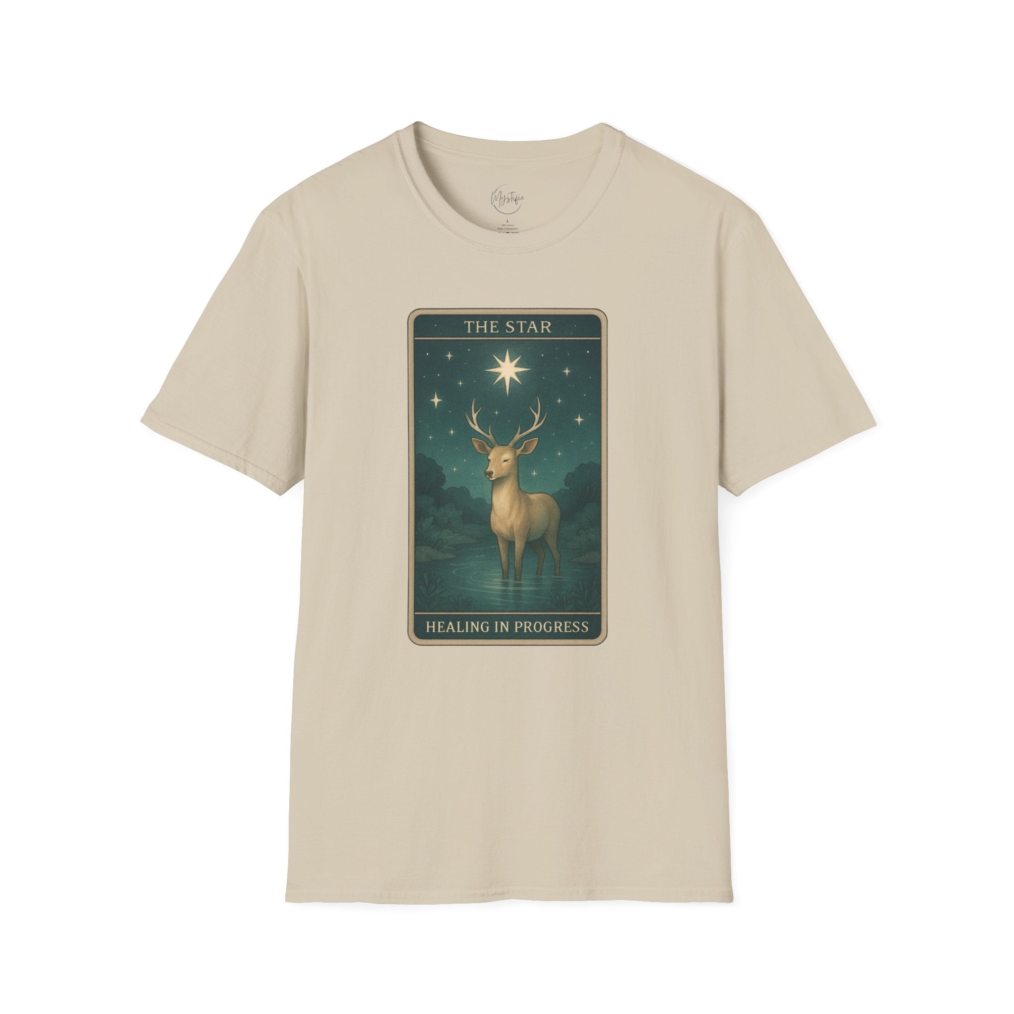 Tarot 'The Star' Deer Unisex T-Shirt — Mystic Celestial Card Graphic Tee