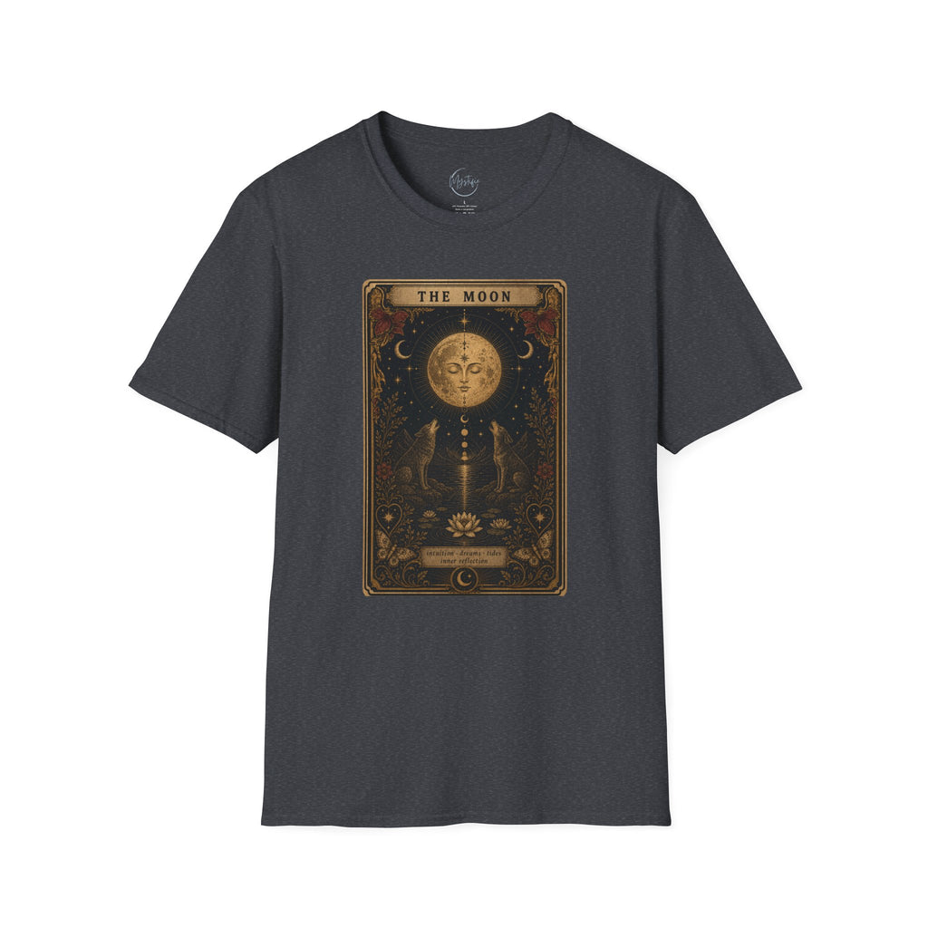 Moon Tarot Unisex T-Shirt — Vintage The Moon Card Graphic Tee