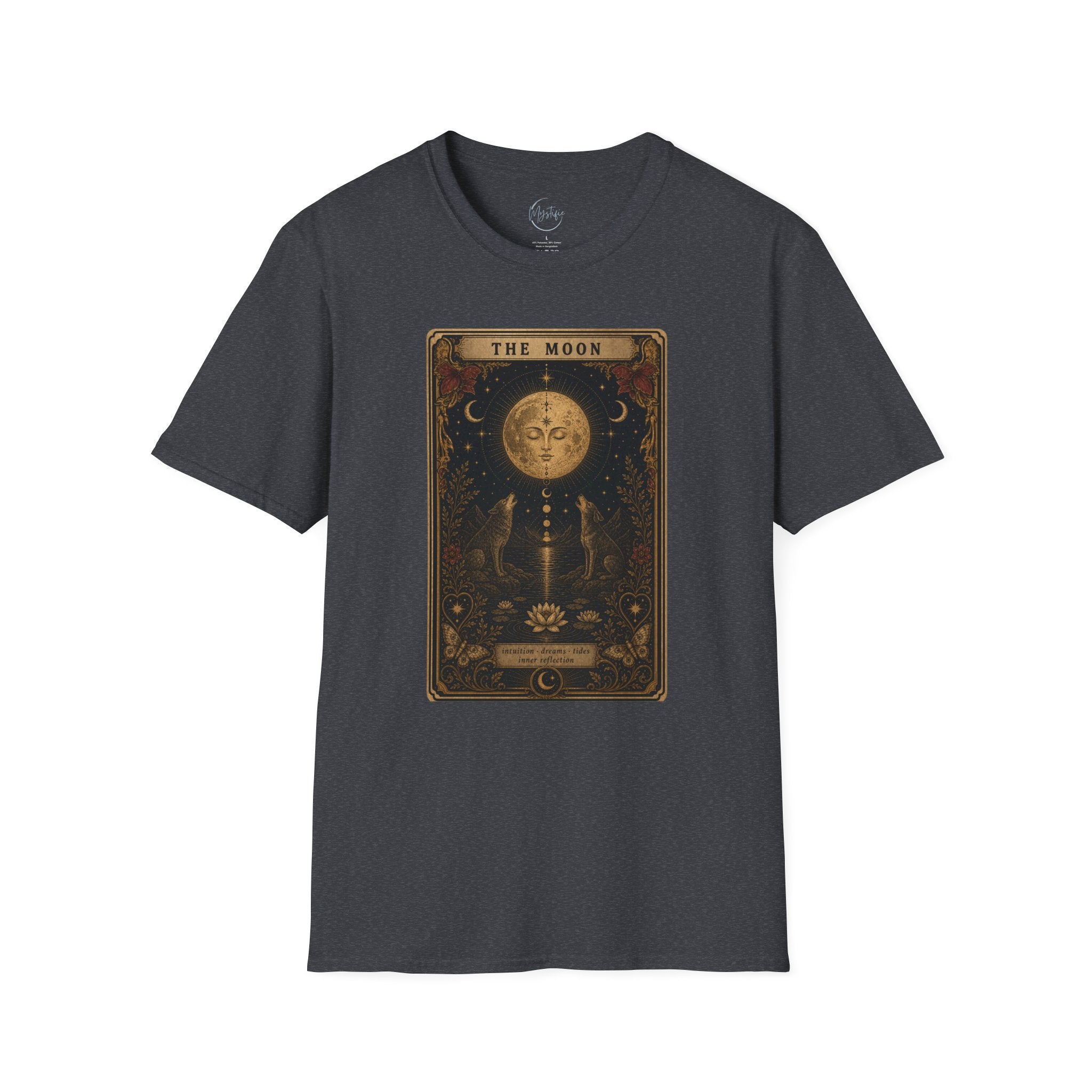 Moon Tarot Unisex T-Shirt — Vintage The Moon Card Graphic Tee