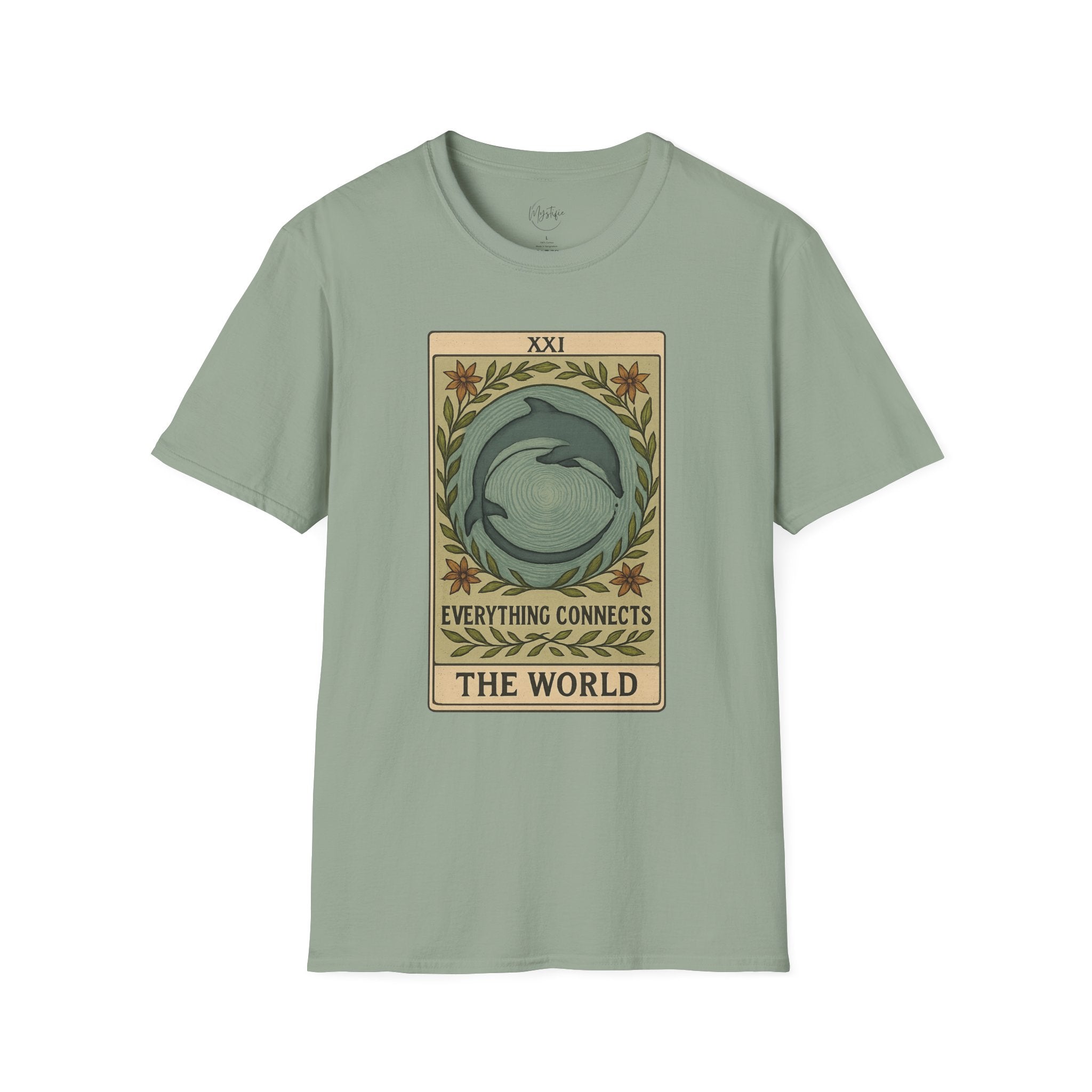 Tarot 'The World' Dolphin Unisex T-Shirt — Everything Connects Graphic Tee