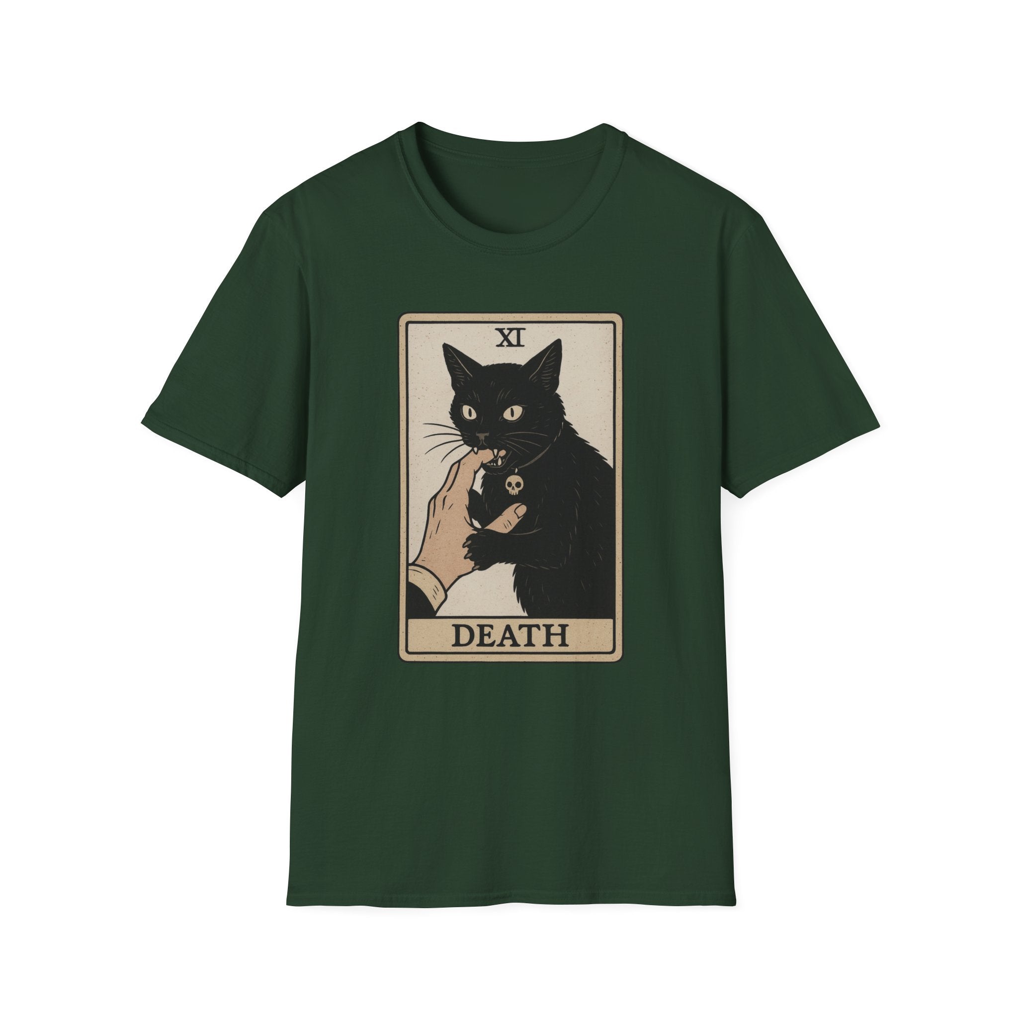 Death Tarot Card Black Cat Unisex T-Shirt