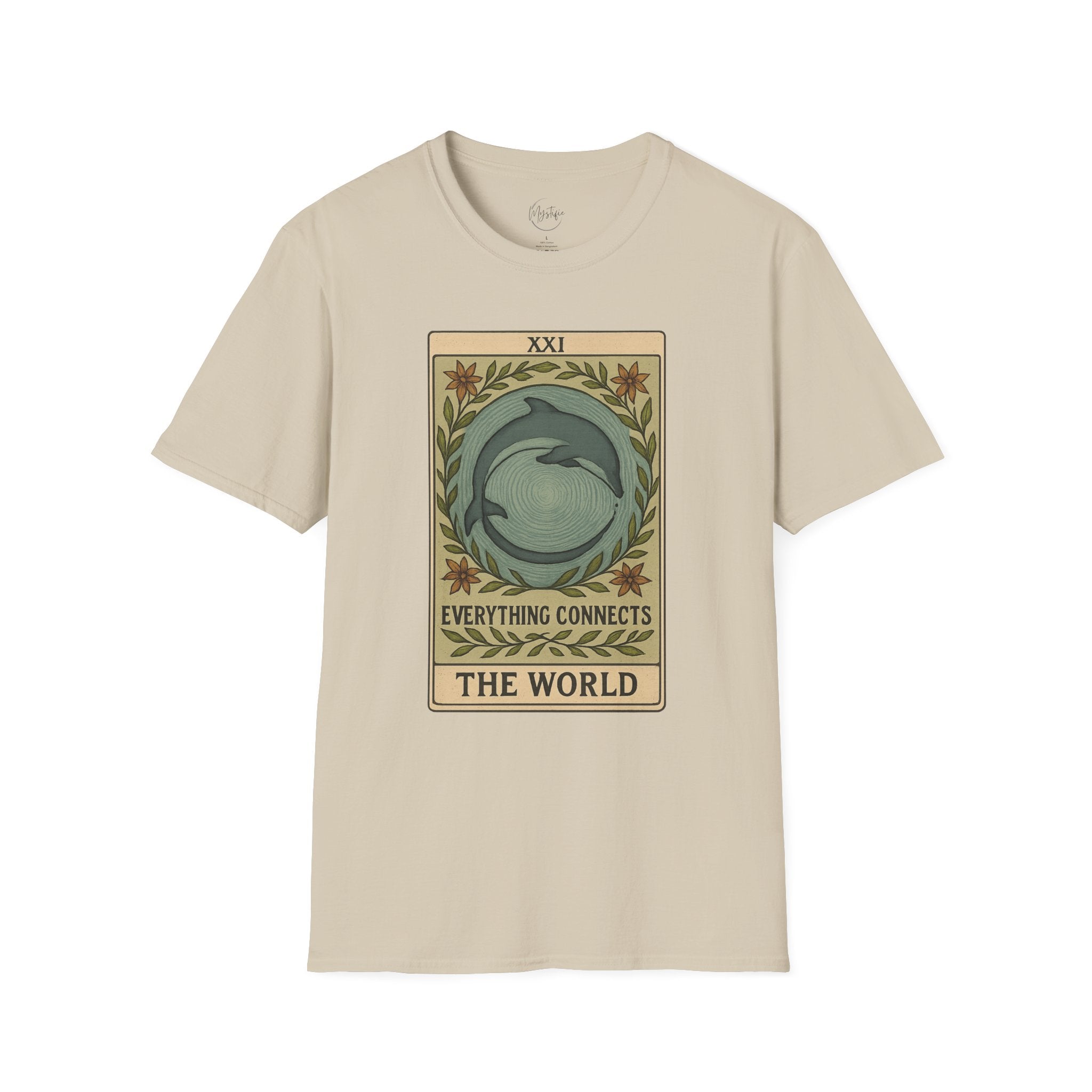 Tarot 'The World' Dolphin Unisex T-Shirt — Everything Connects Graphic Tee