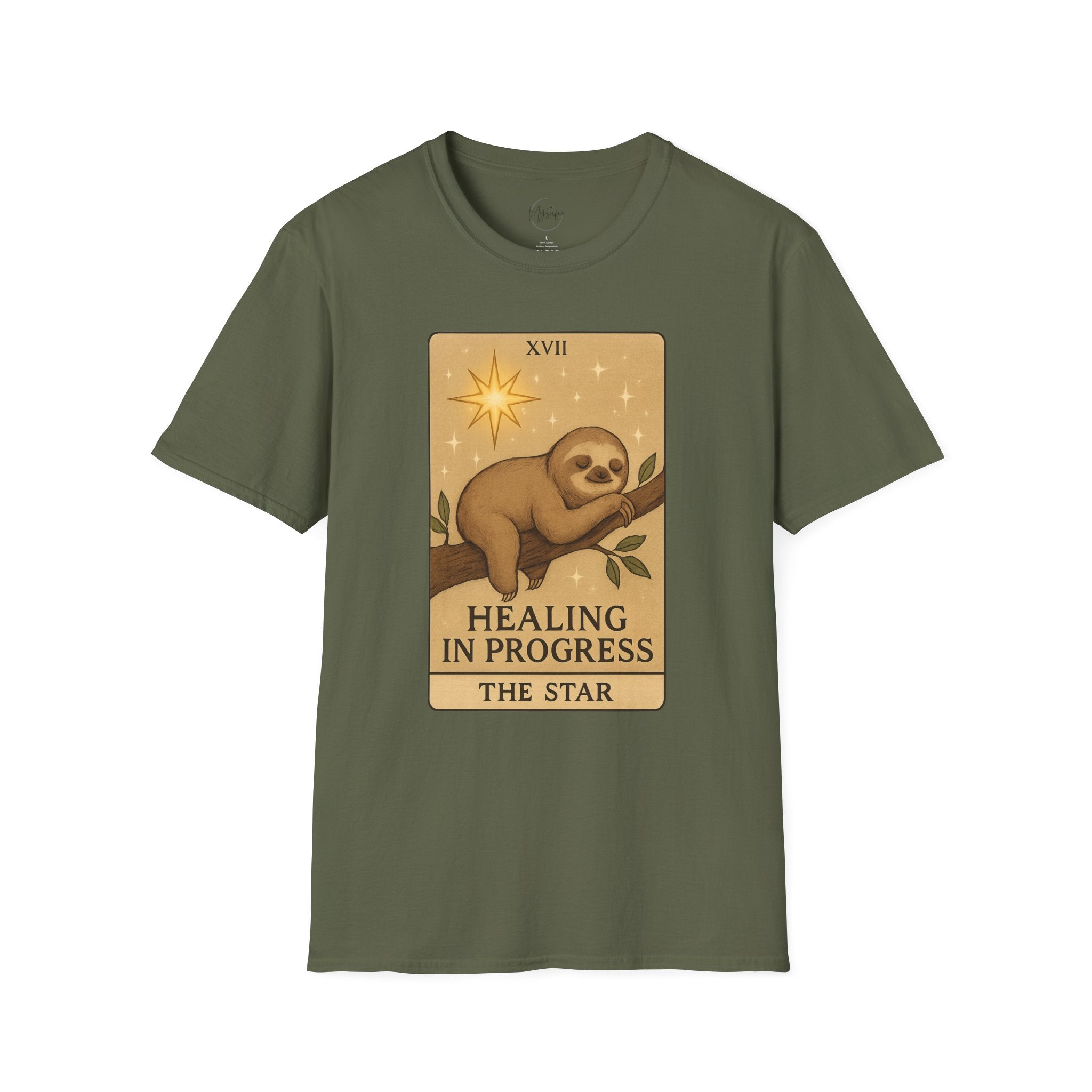 Sloth Tarot 'Healing in Progress' Unisex T-Shirt - The Star Tarot Card