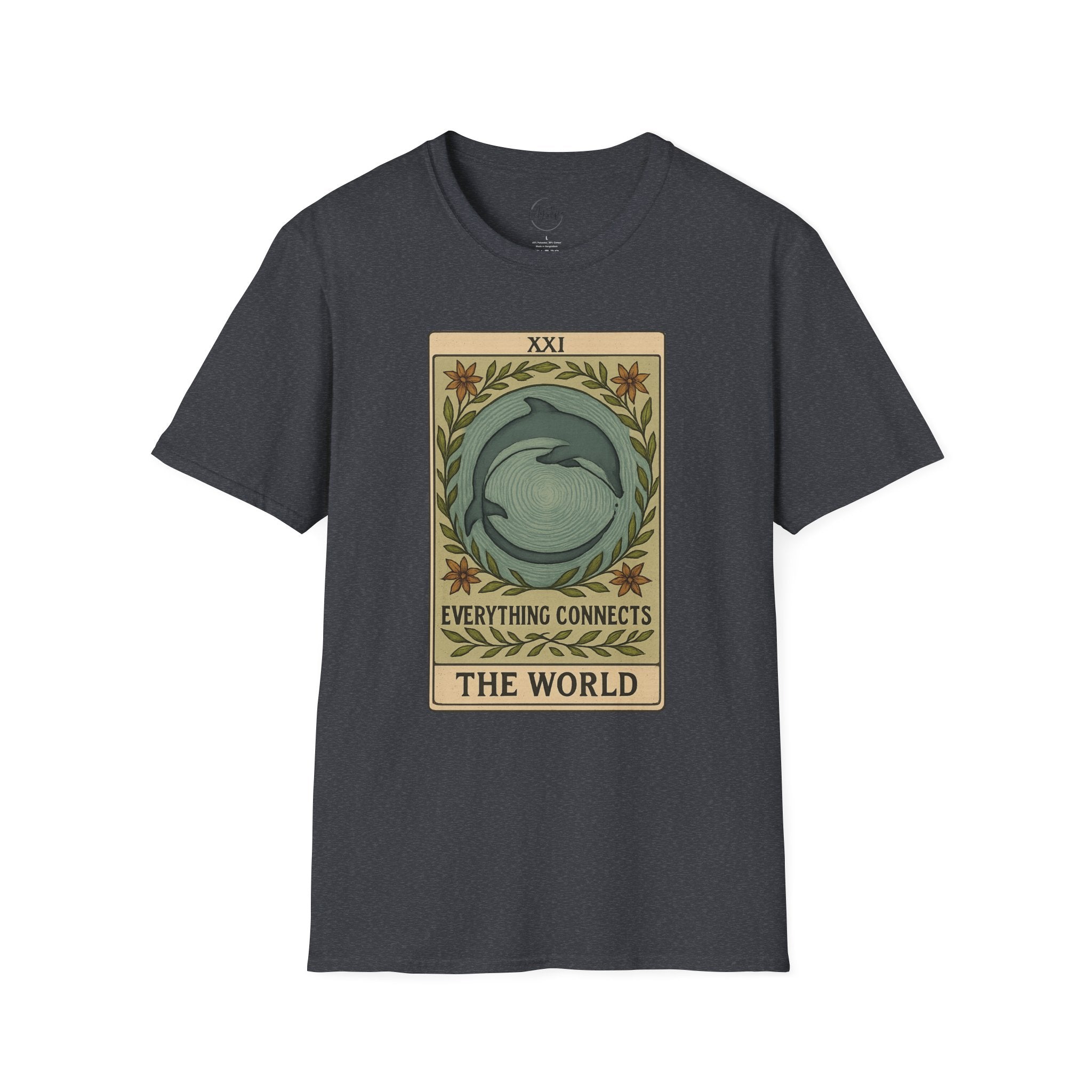 Tarot 'The World' Dolphin Unisex T-Shirt — Everything Connects Graphic Tee