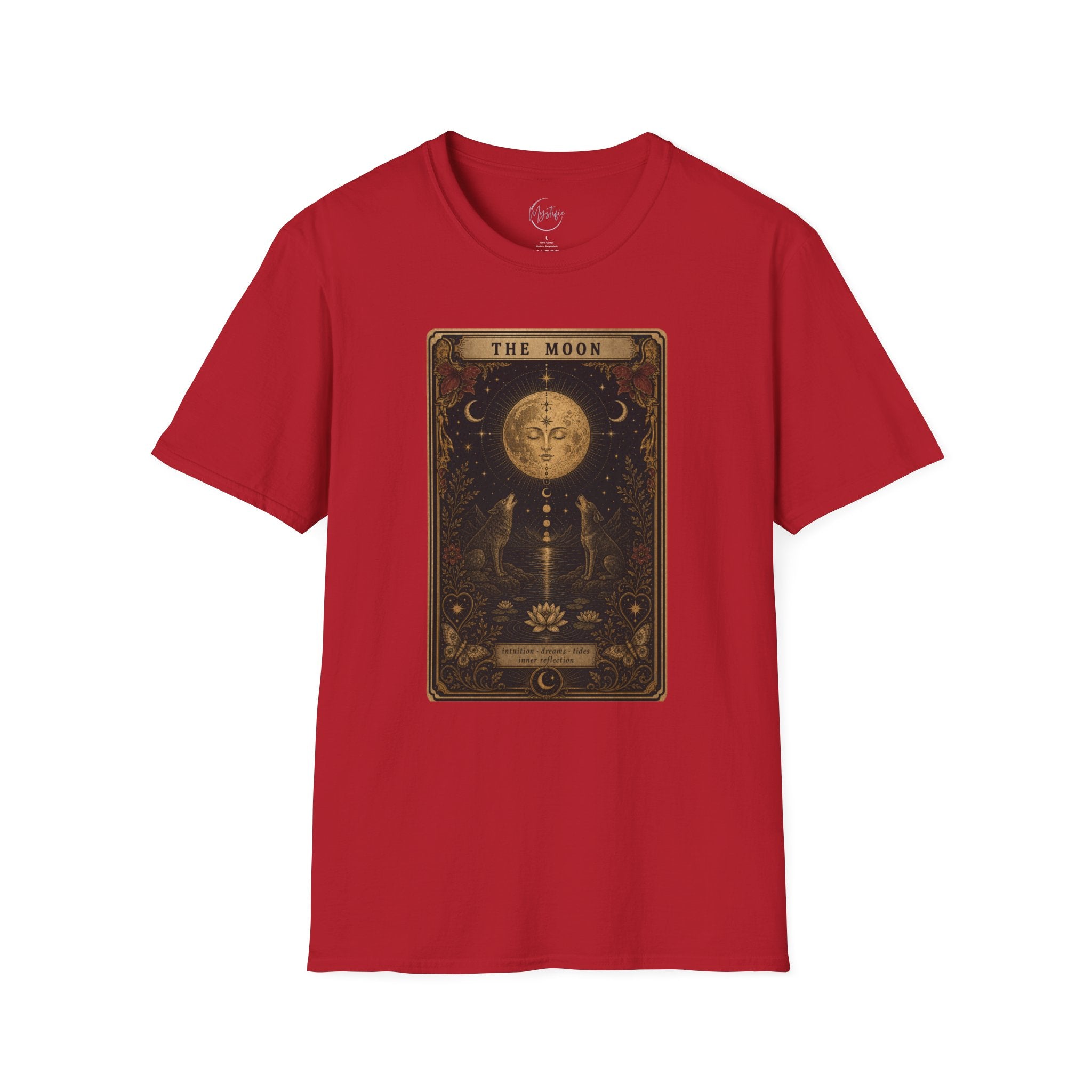Moon Tarot Unisex T-Shirt — Vintage The Moon Card Graphic Tee