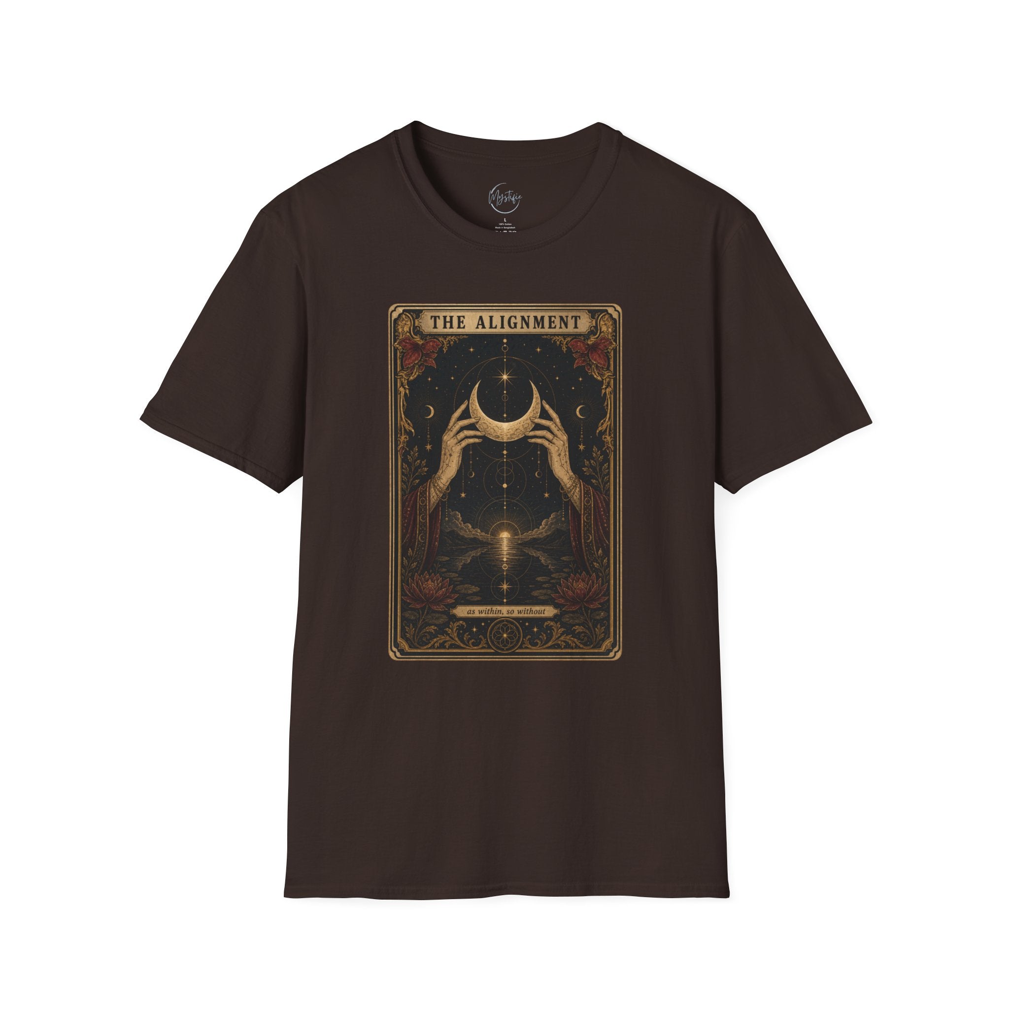 Tarot Moon Graphic Unisex T‑Shirt — "The Alignment" Mystical Crescent Design