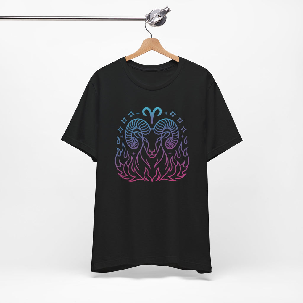 Astrology Zodiac Aries Neon Unisex T-Shirt