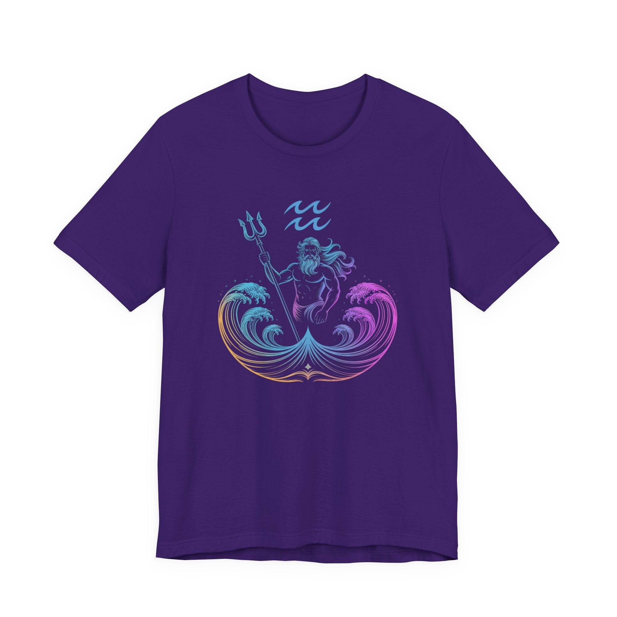 Astrology Zodiac Aquarius Poseidon Neon Unisex T-Shirt