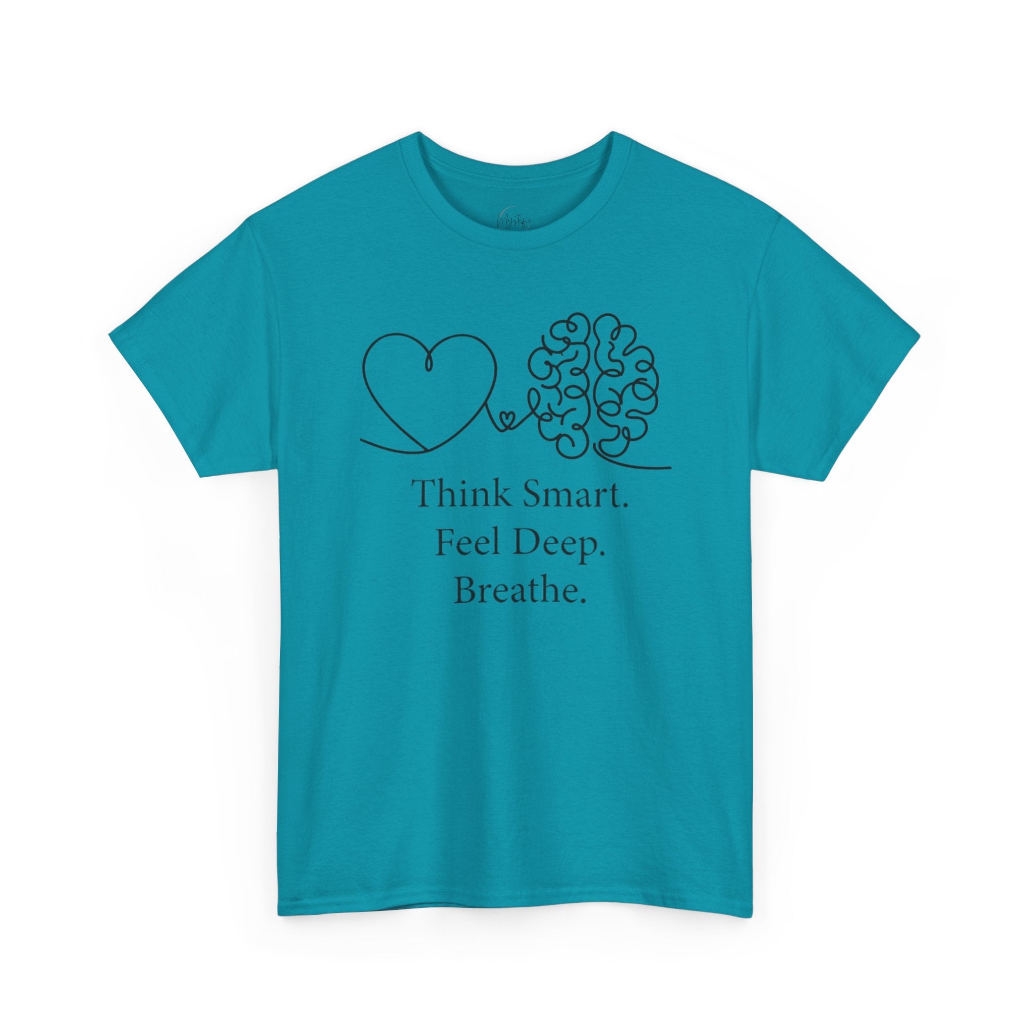 Think Smart Feel Deep Breathe Unisex Cotton T-Shirt