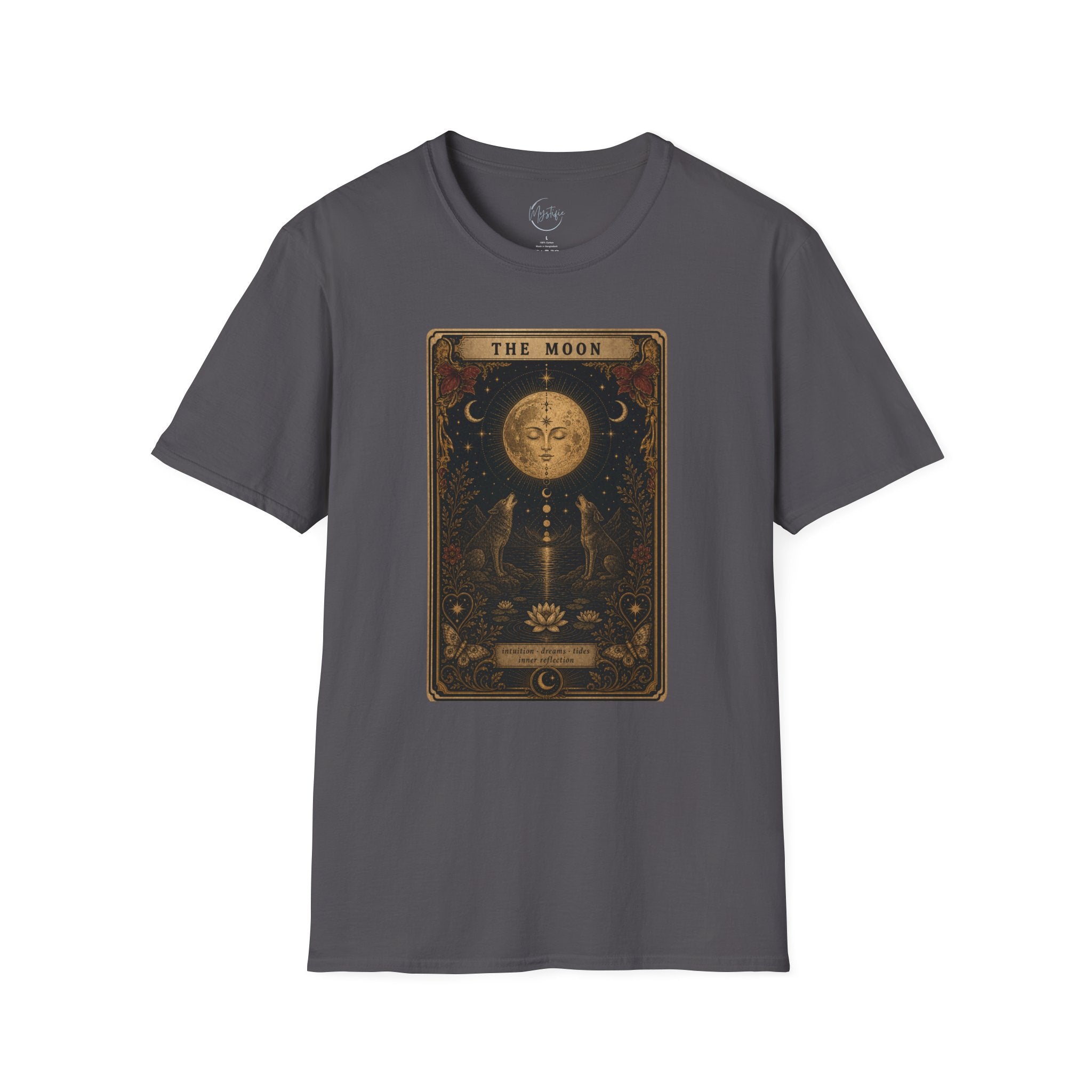 Moon Tarot Unisex T-Shirt — Vintage The Moon Card Graphic Tee