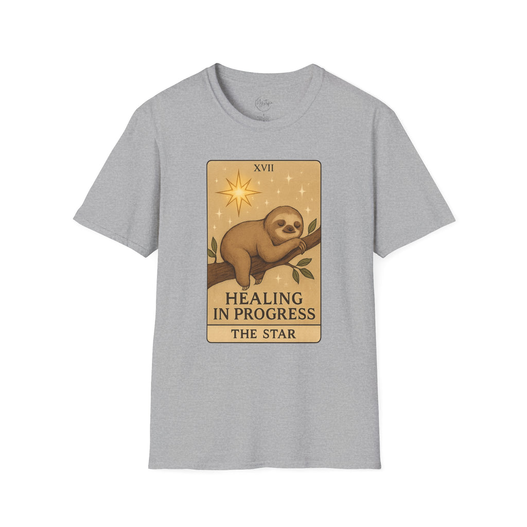 Sloth Tarot 'Healing in Progress' Unisex T-Shirt - The Star Tarot Card