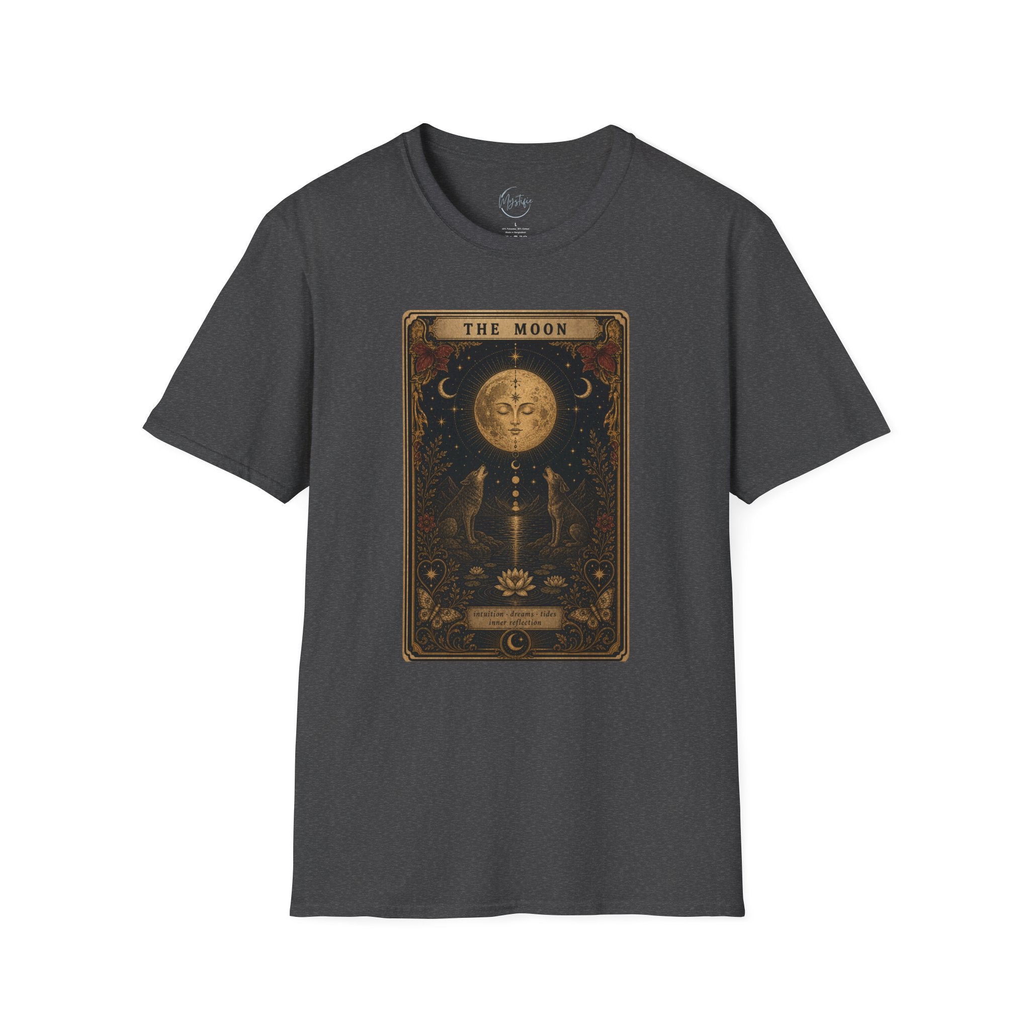 Moon Tarot Unisex T-Shirt — Vintage The Moon Card Graphic Tee