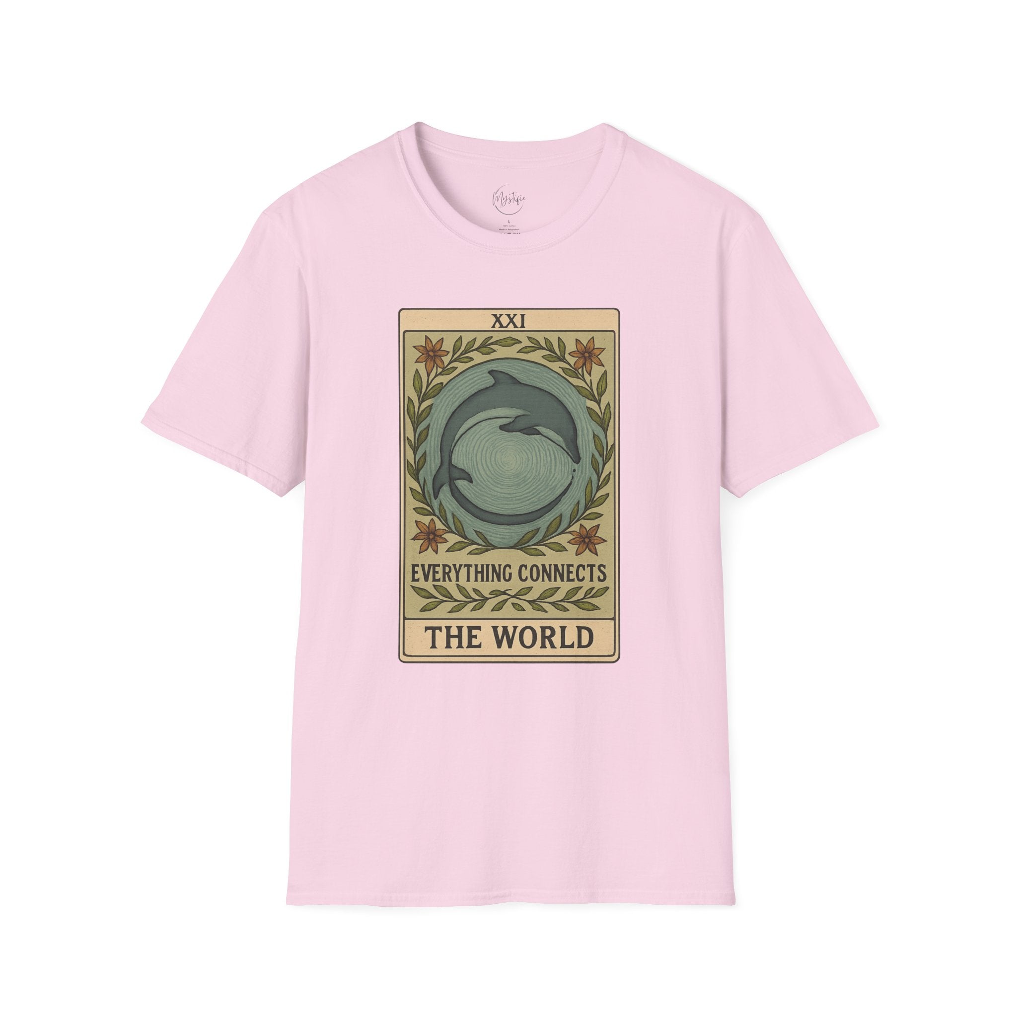 Tarot 'The World' Dolphin Unisex T-Shirt — Everything Connects Graphic Tee