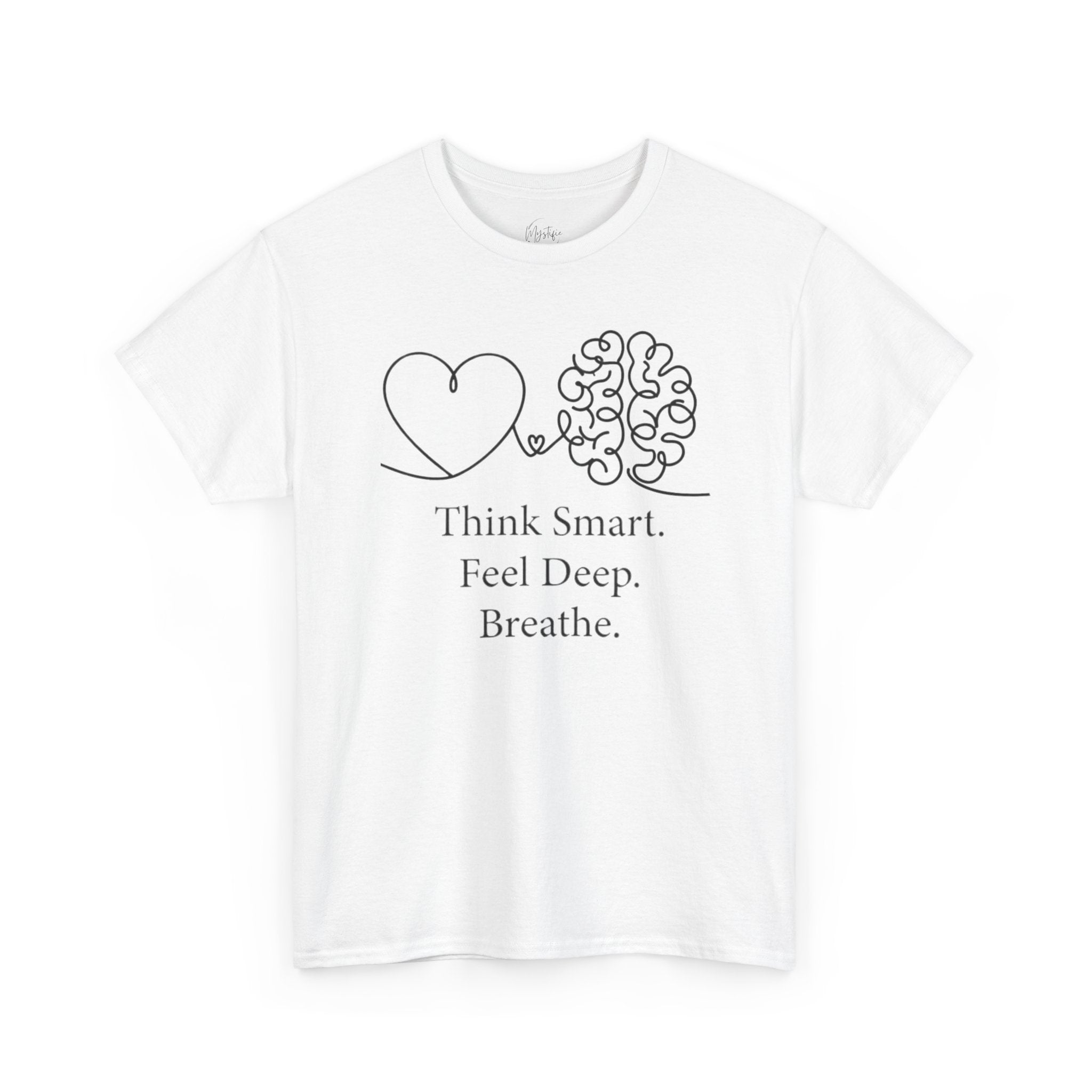 Think Smart Feel Deep Breathe Unisex Cotton T-Shirt